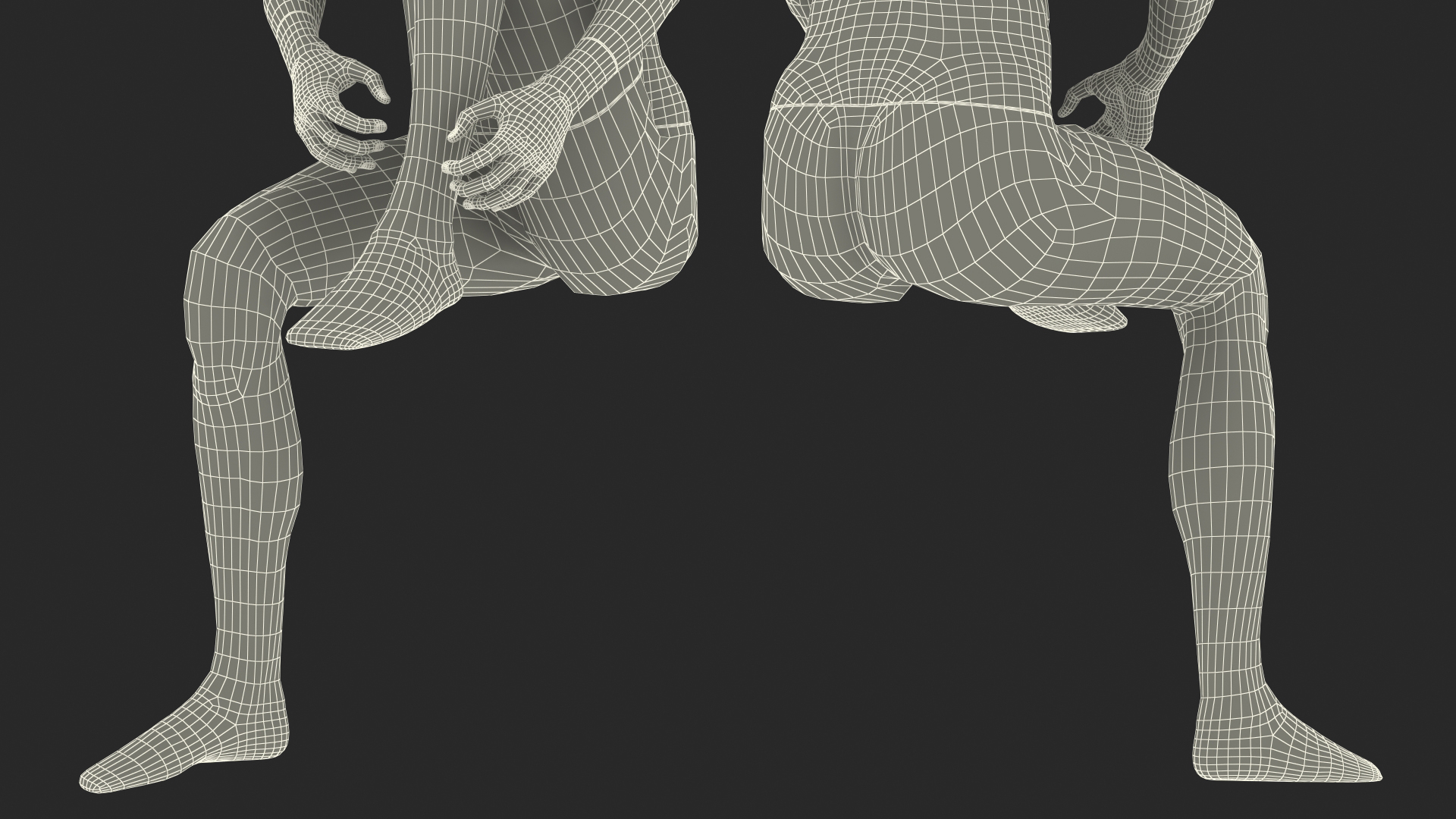 Female Sports Mannequin Sitting Black 3D