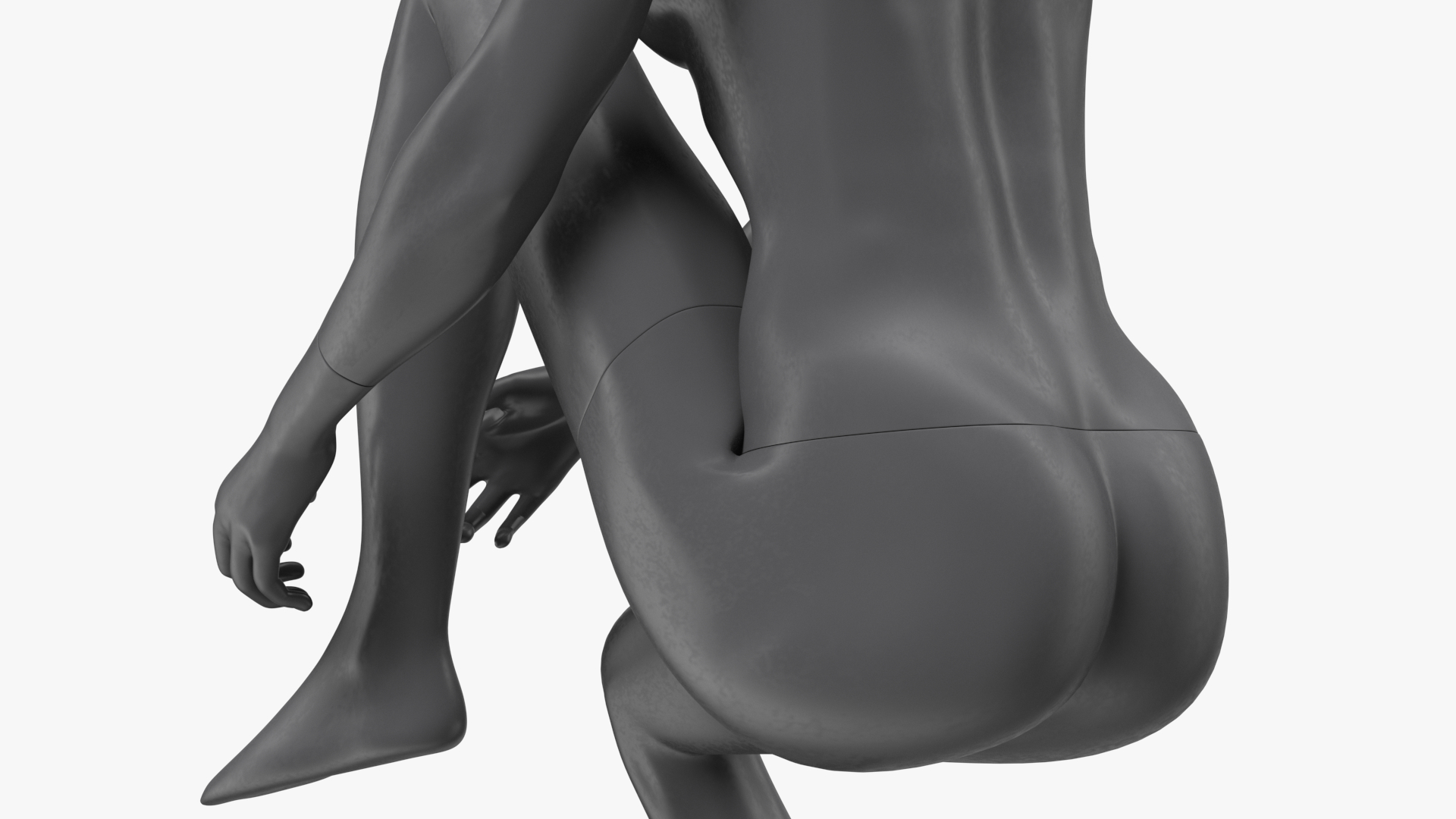 Female Sports Mannequin Sitting Black 3D