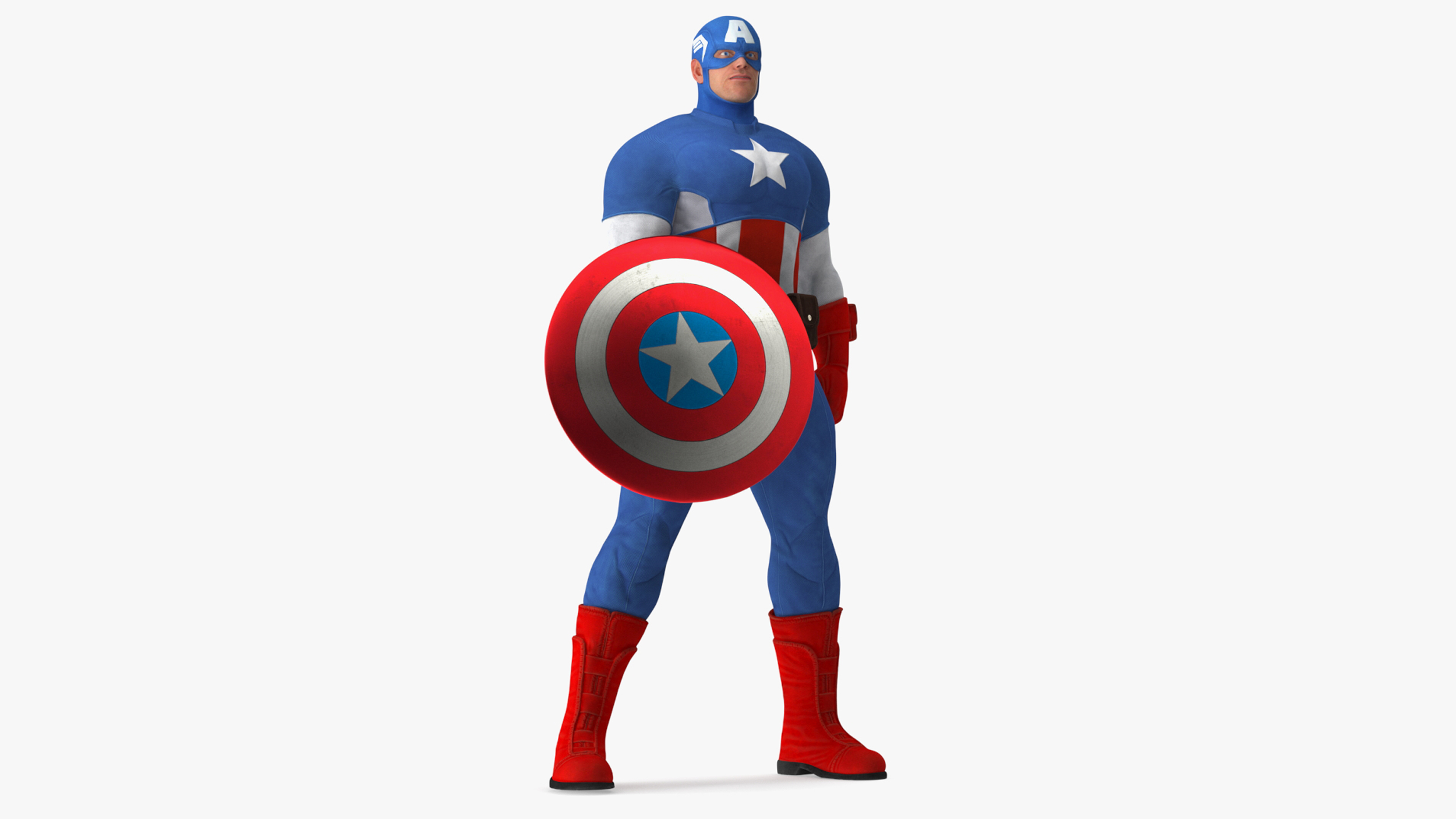 3D Marvel Cartoon Captain America Rigged for Cinema 4D