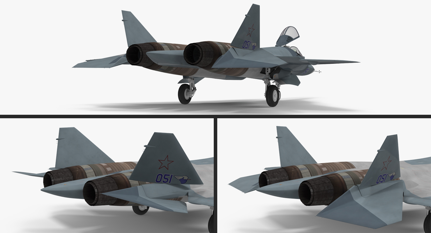 3D model Sukhoi T 50 PAK FA Rigged