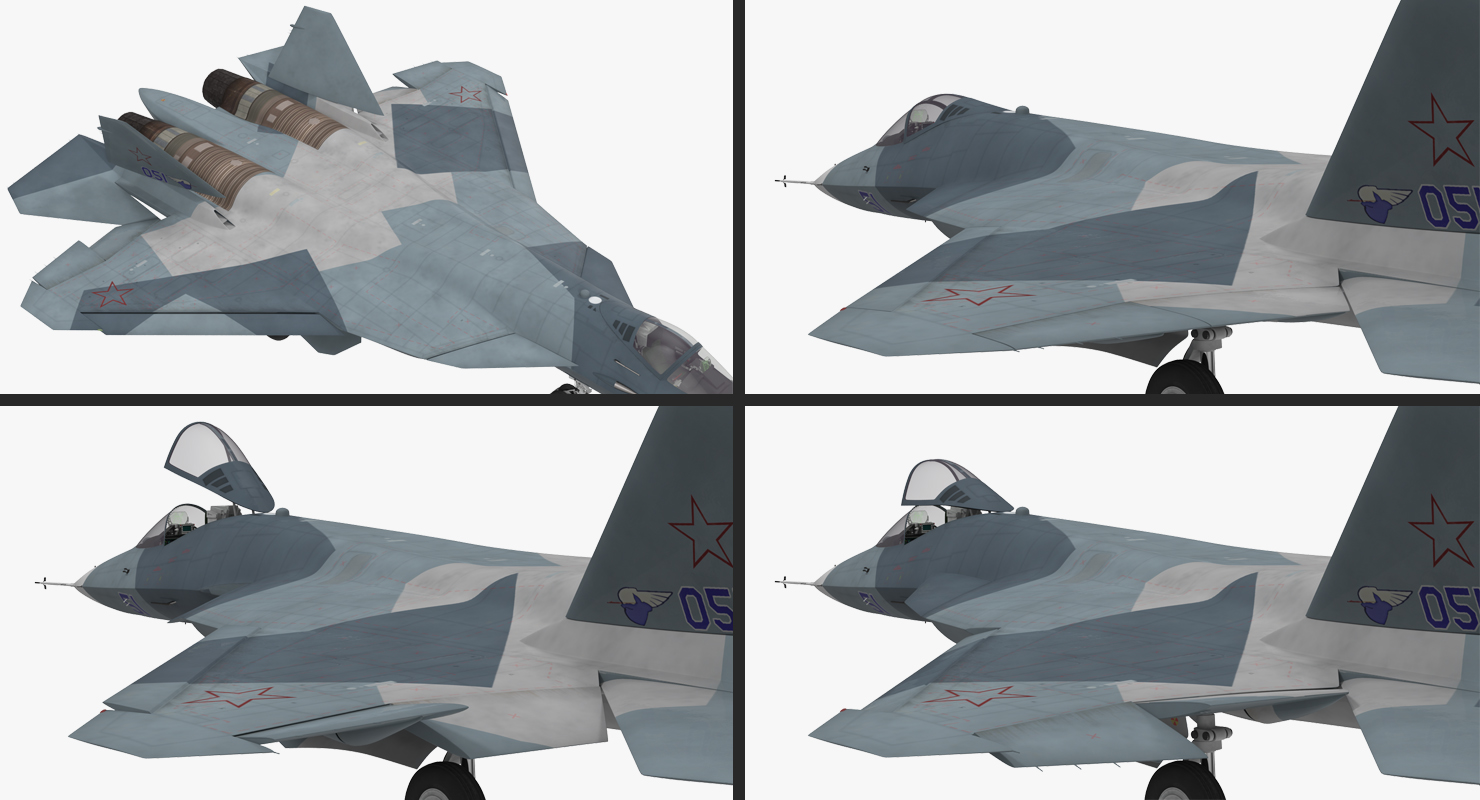 3D model Sukhoi T 50 PAK FA Rigged