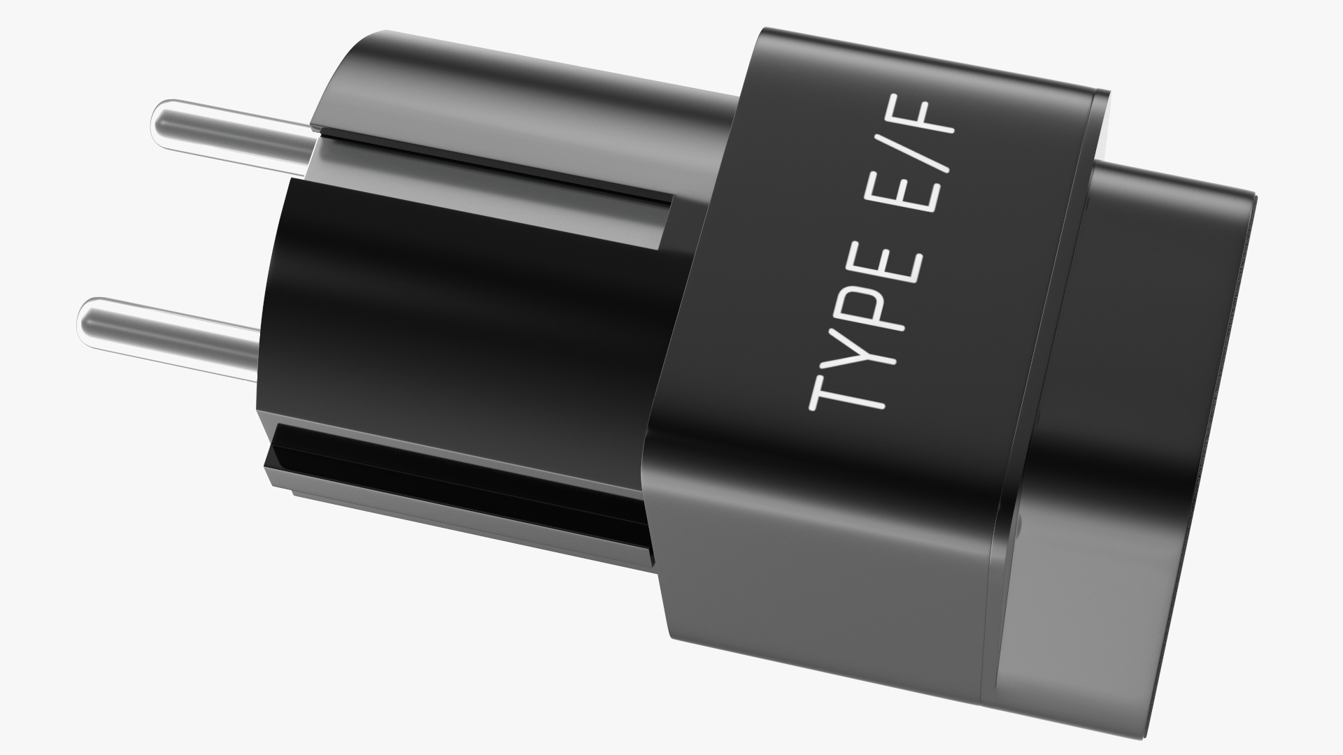 Type E F Universal Plug Adapter Black 3D