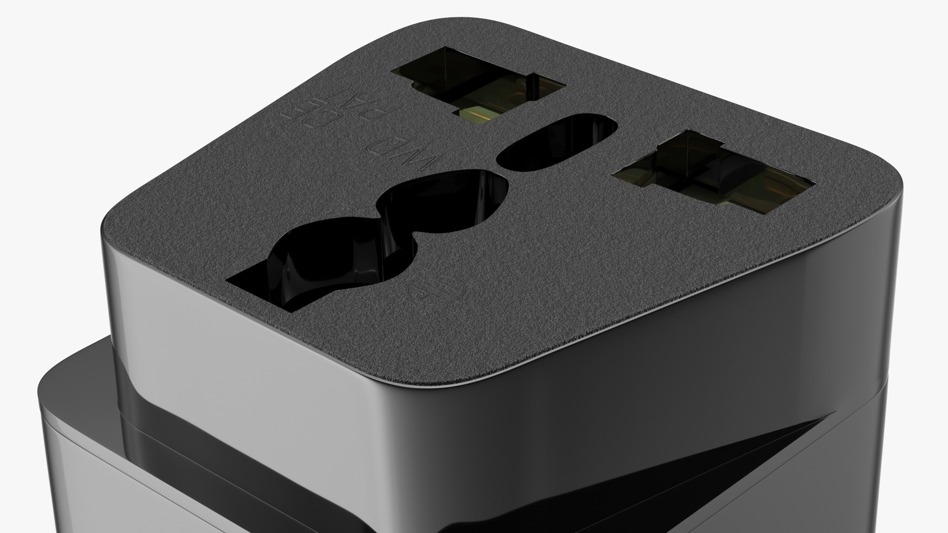 Type E F Universal Plug Adapter Black 3D