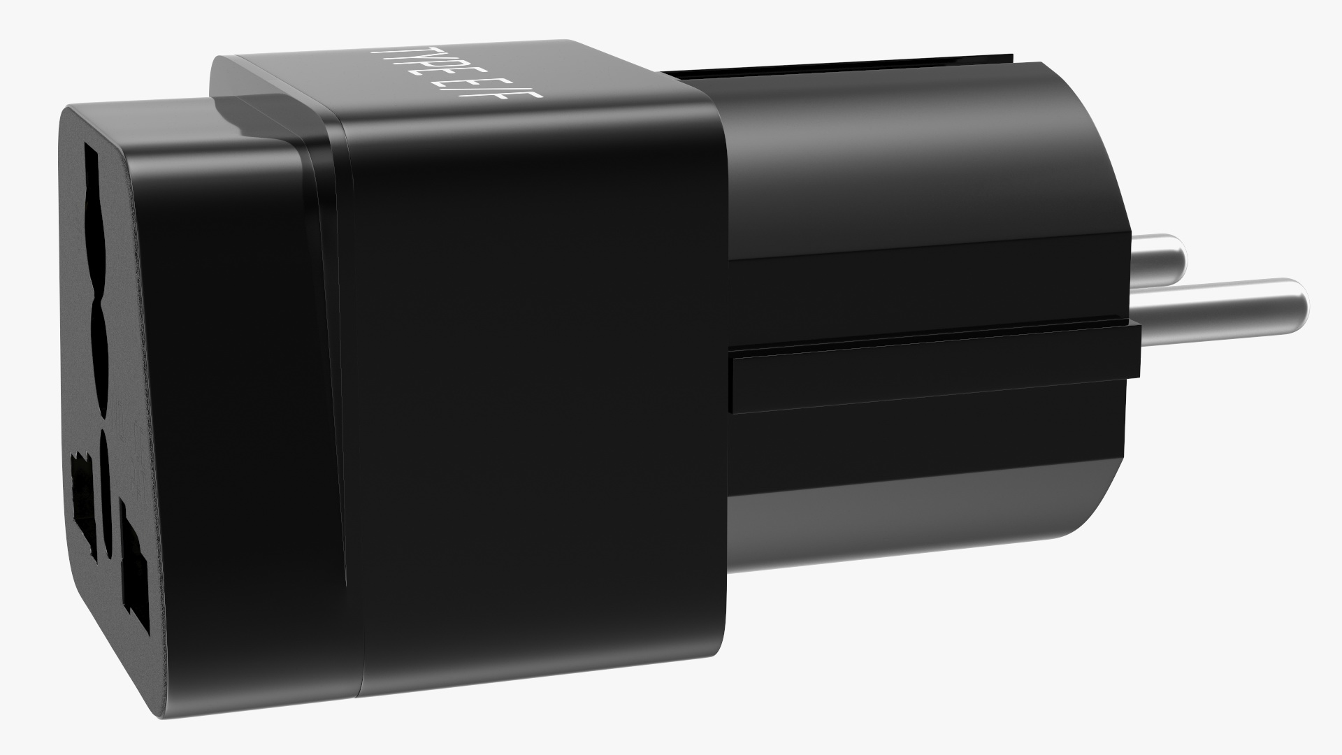 Type E F Universal Plug Adapter Black 3D