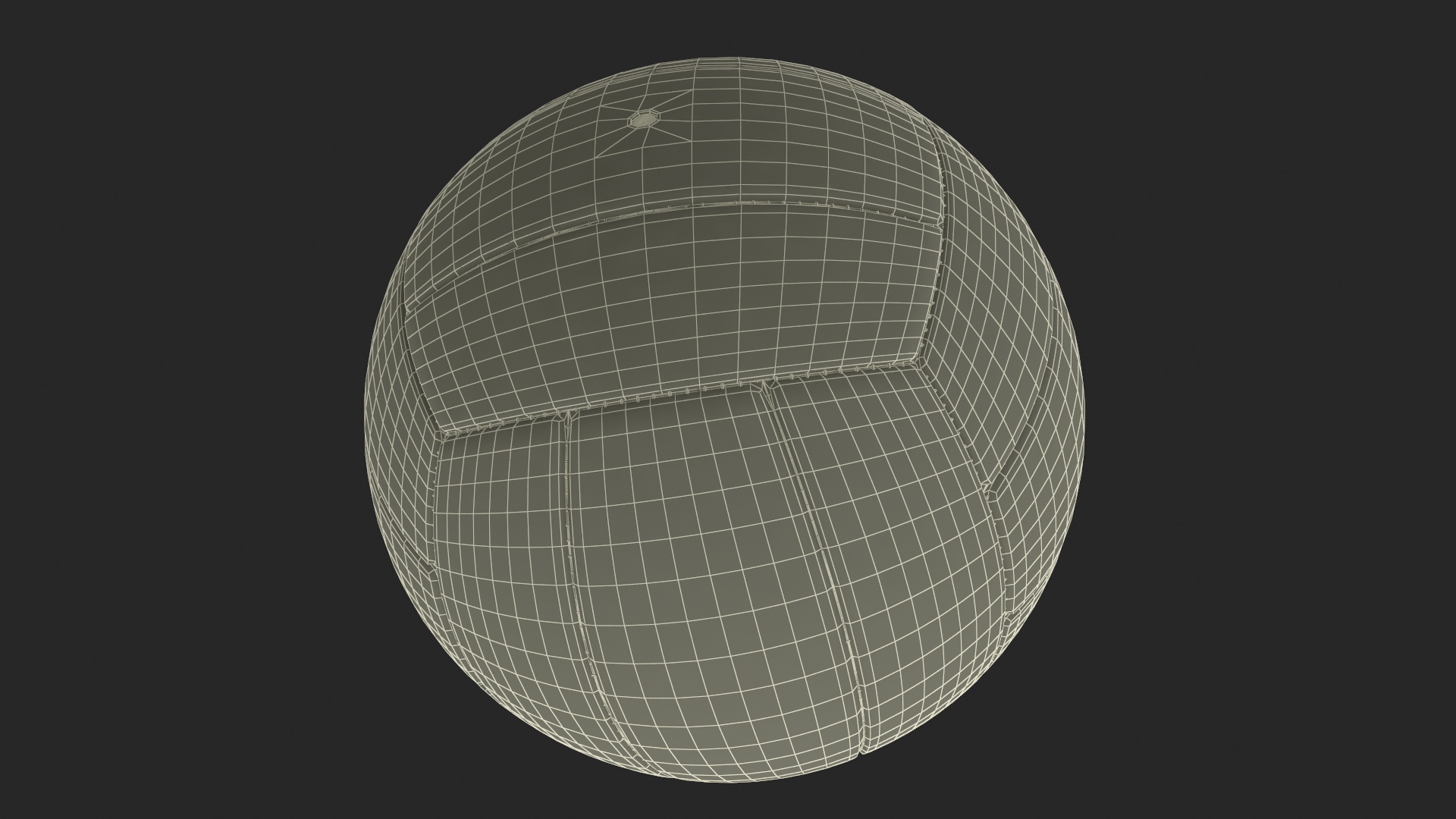 Leather Volleyball Ball White 3D model