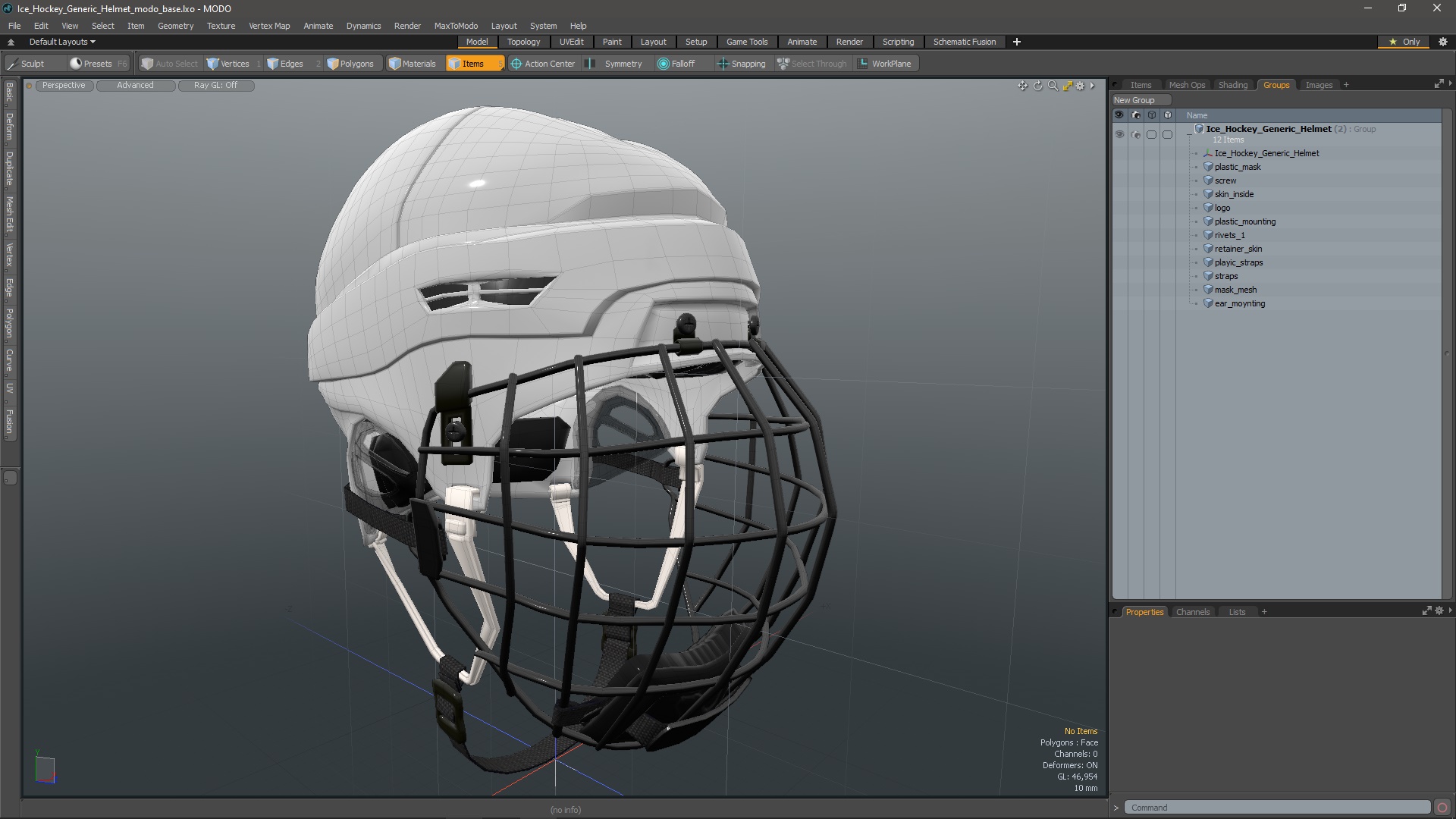 3D Ice Hockey Protective Helmet model