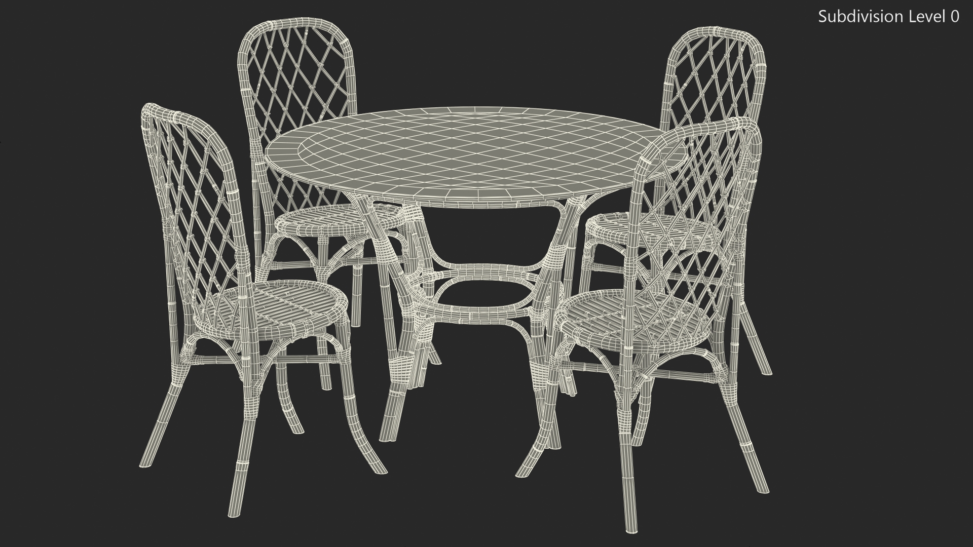 3D Bamboo Dining Table Glass Top with Chairs