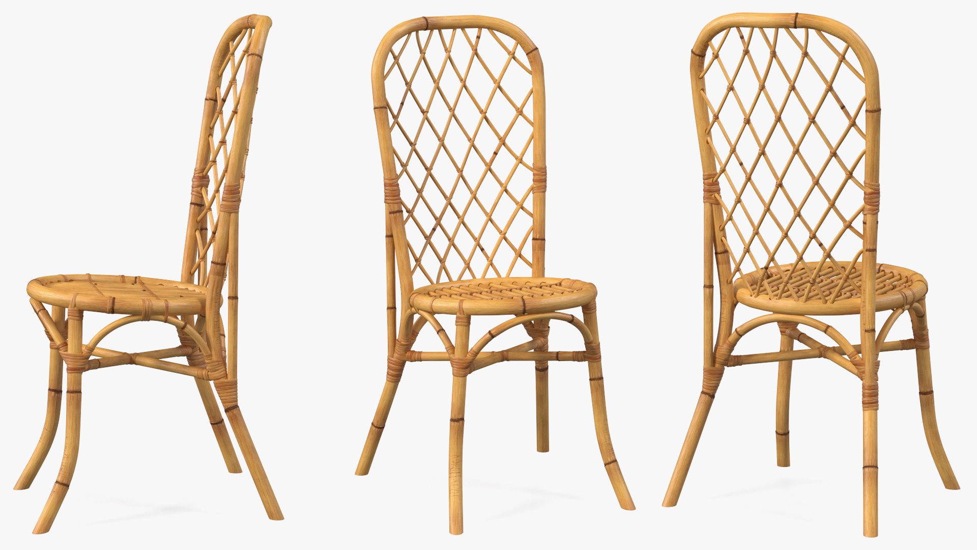 3D Bamboo Dining Table Glass Top with Chairs