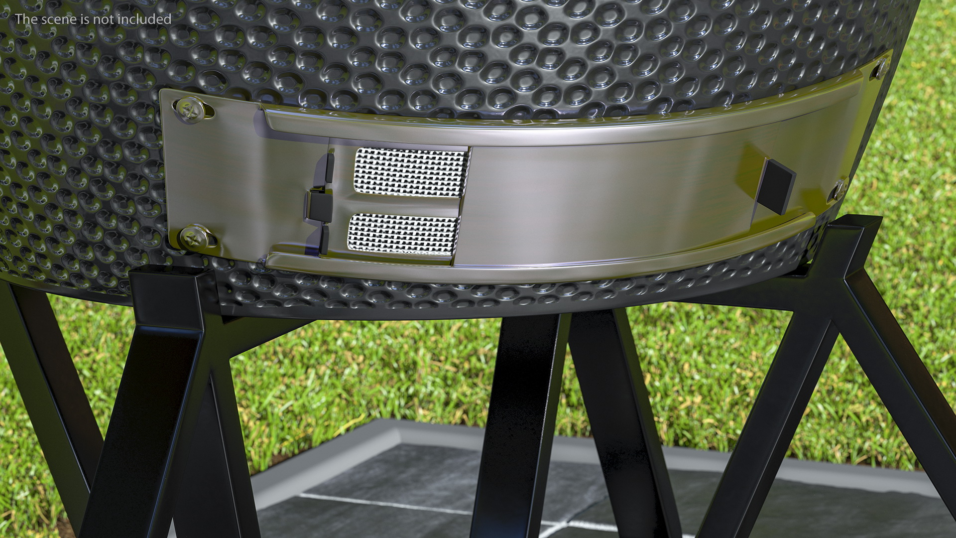 Kamado Style Bbq Grill Open 3D