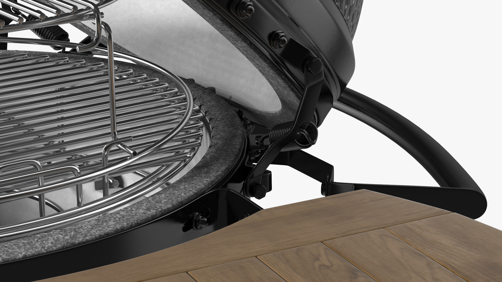 Kamado Style Bbq Grill Open 3D