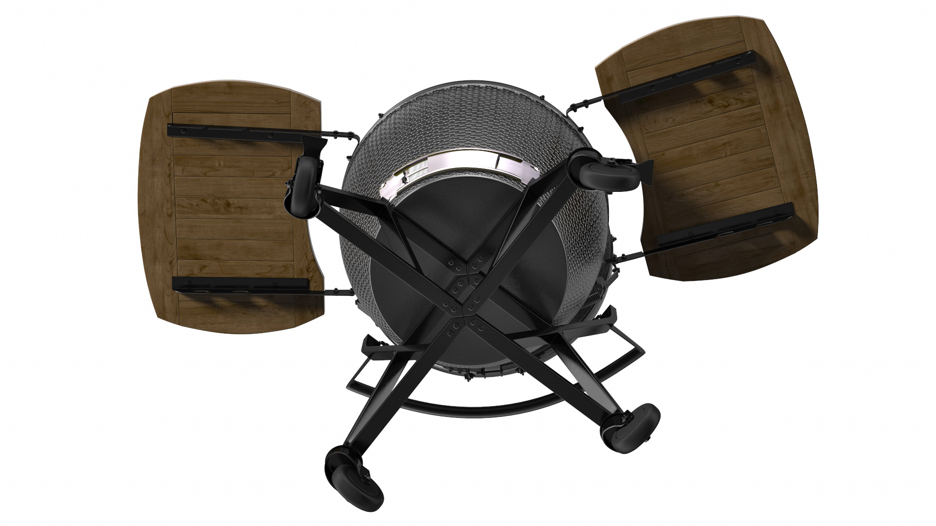 Kamado Style Bbq Grill Open 3D