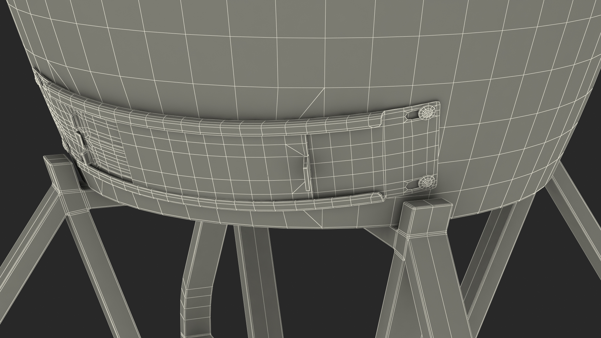 Kamado Style Bbq Grill Open 3D