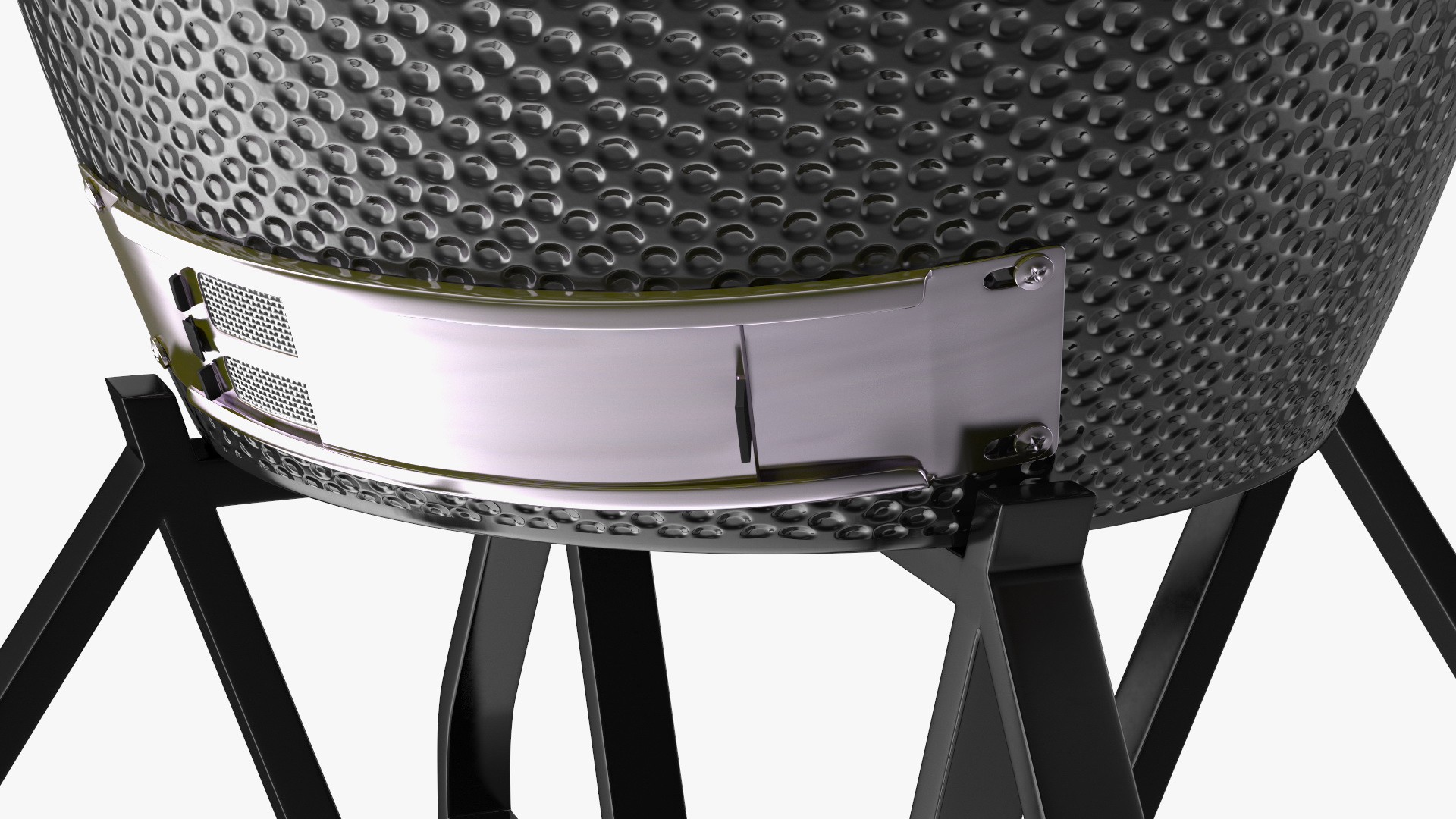 Kamado Style Bbq Grill Open 3D