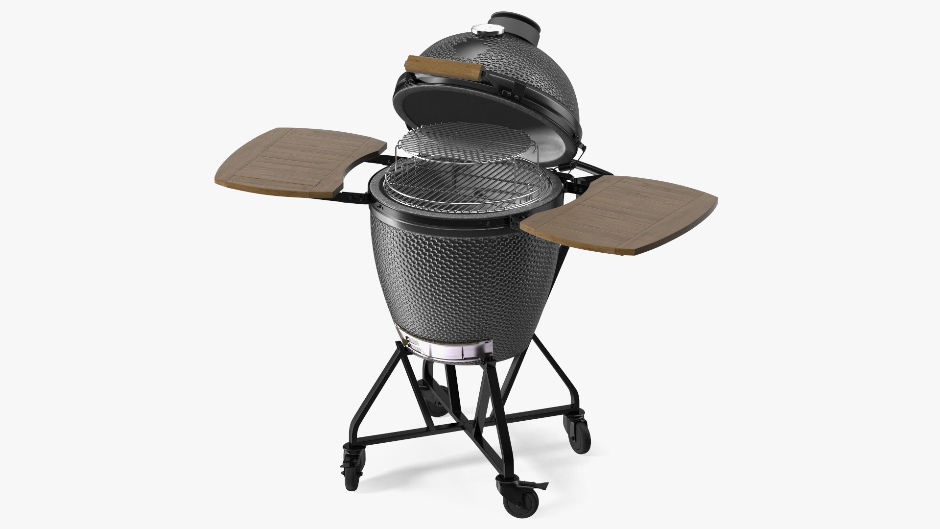 Kamado Style Bbq Grill Open 3D