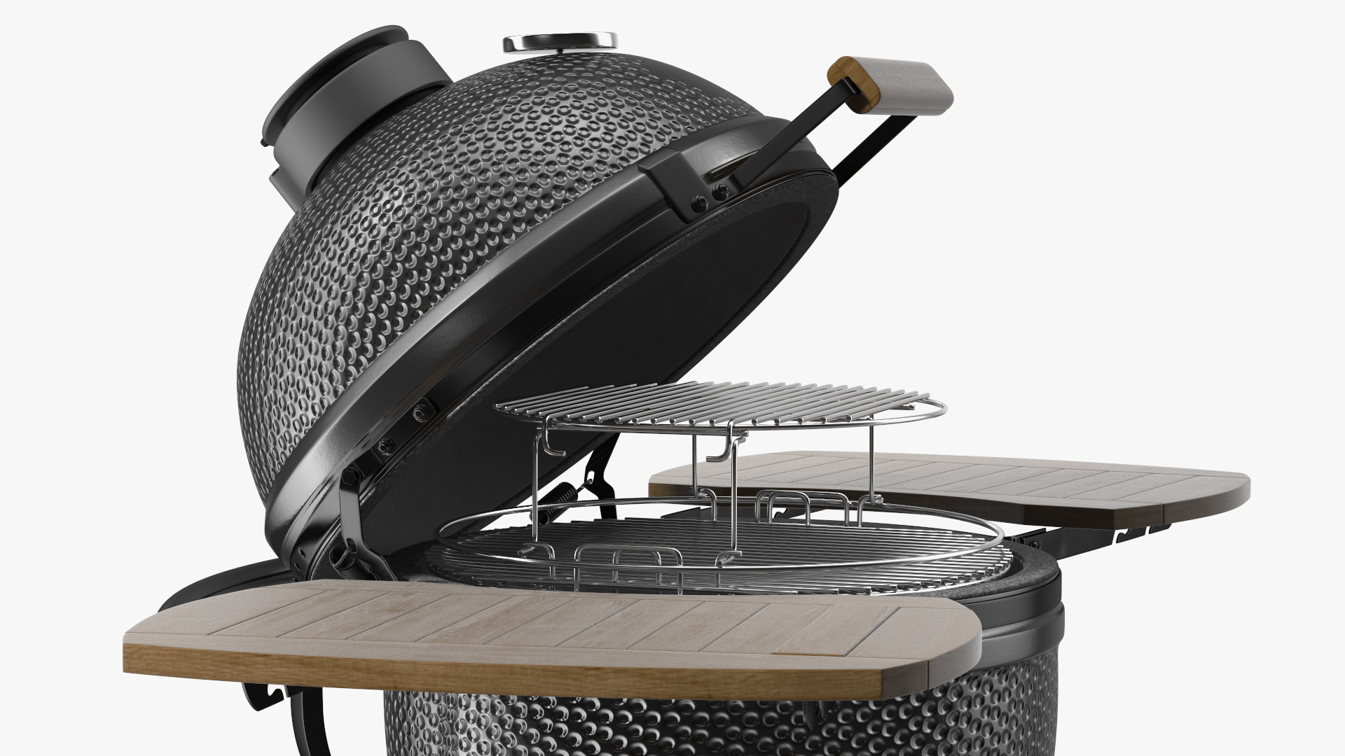 Kamado Style Bbq Grill Open 3D