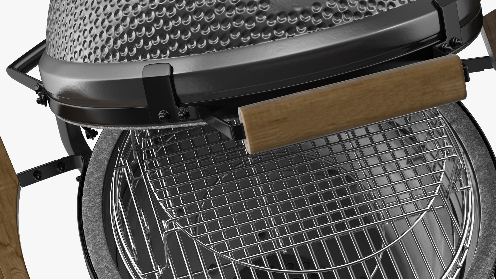 Kamado Style Bbq Grill Open 3D