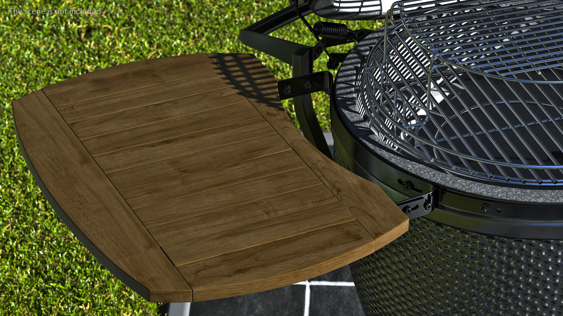 Kamado Style Bbq Grill Open 3D
