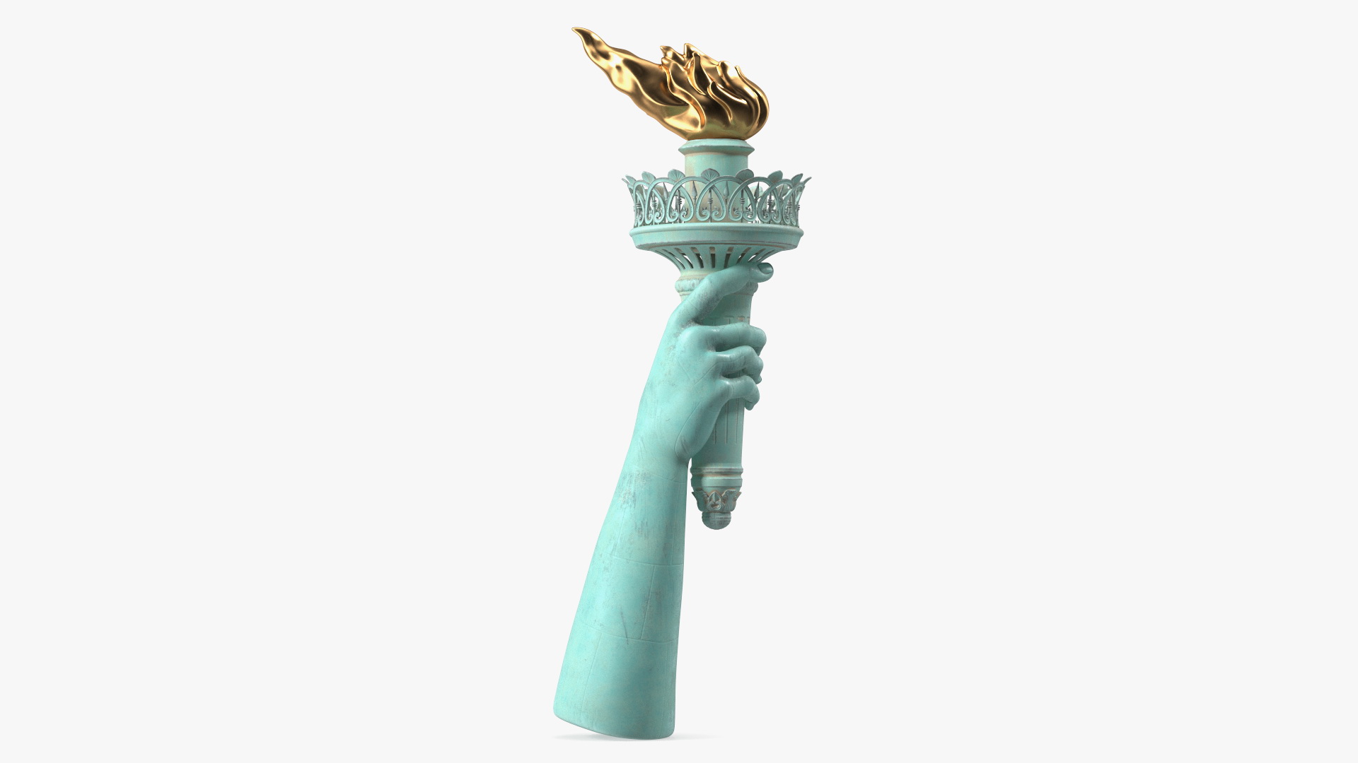 3D Hand Holding the Torch of Liberty model