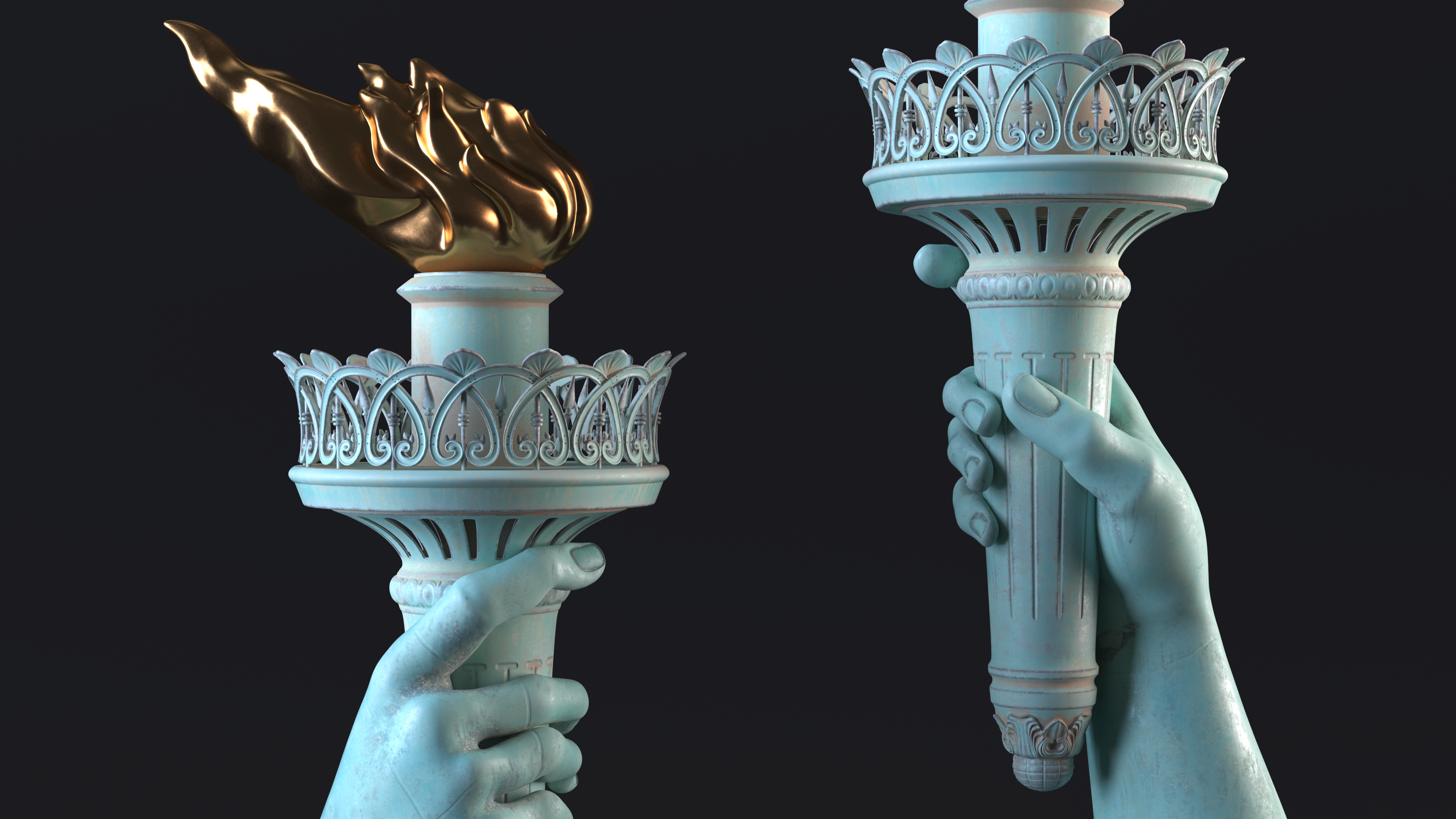 Hand Holding the Torch of Liberty, view 8