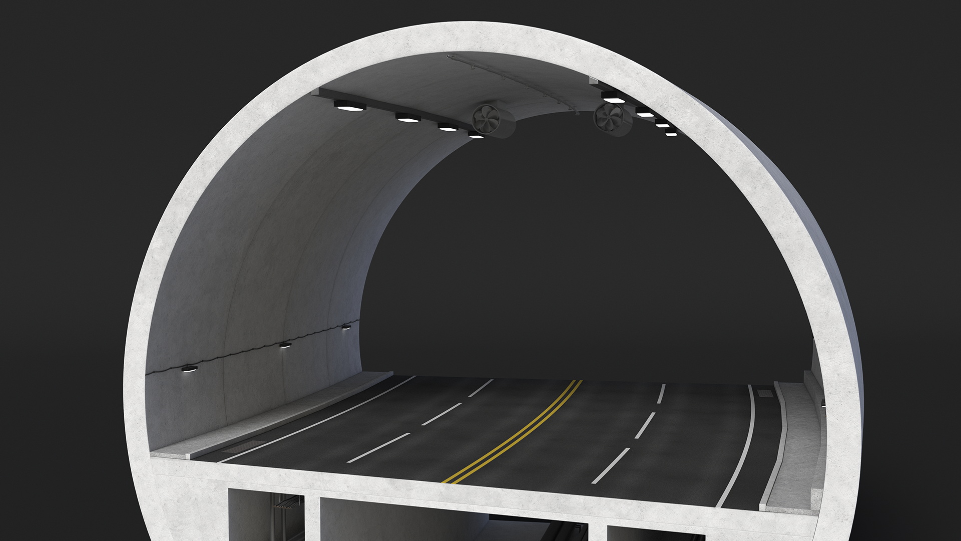 Tunnel Car Cross Section Bend 3D model