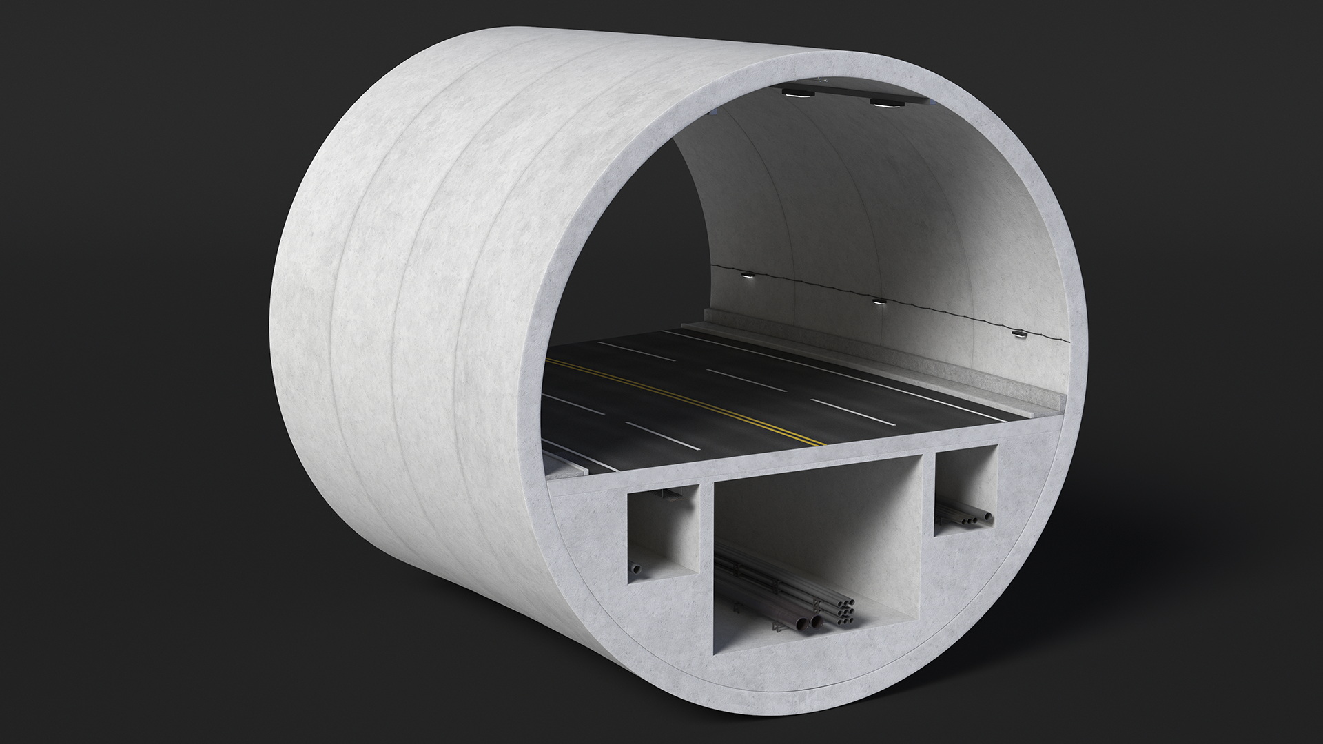 Tunnel Car Cross Section Bend 3D model