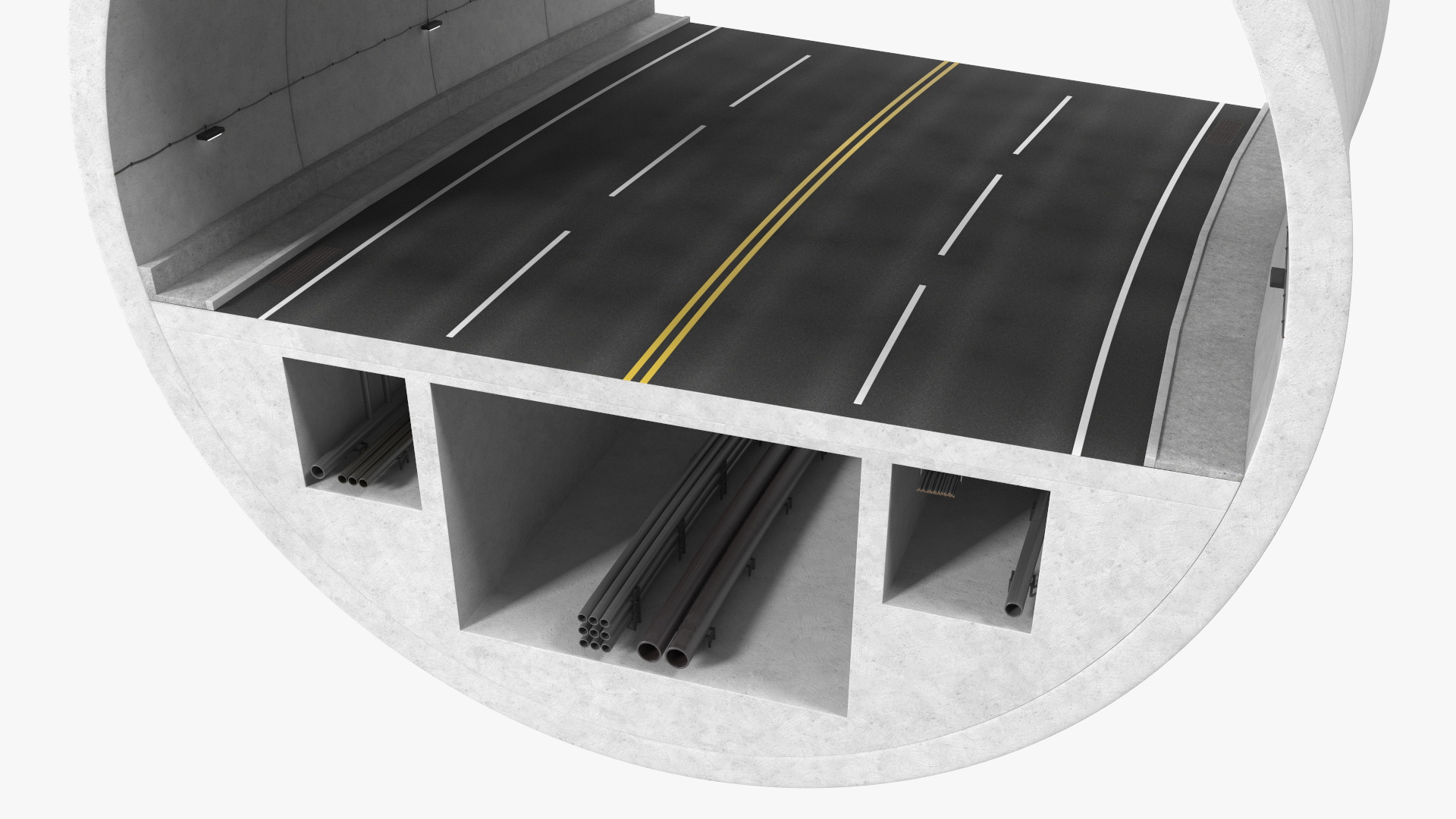 Tunnel Car Cross Section Bend 3D model