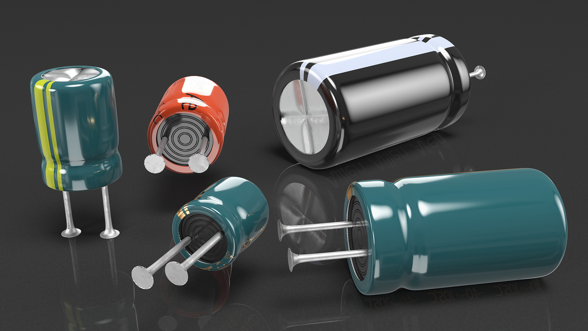 Aillen Electrolytic Capacitor Soldered Set 3D