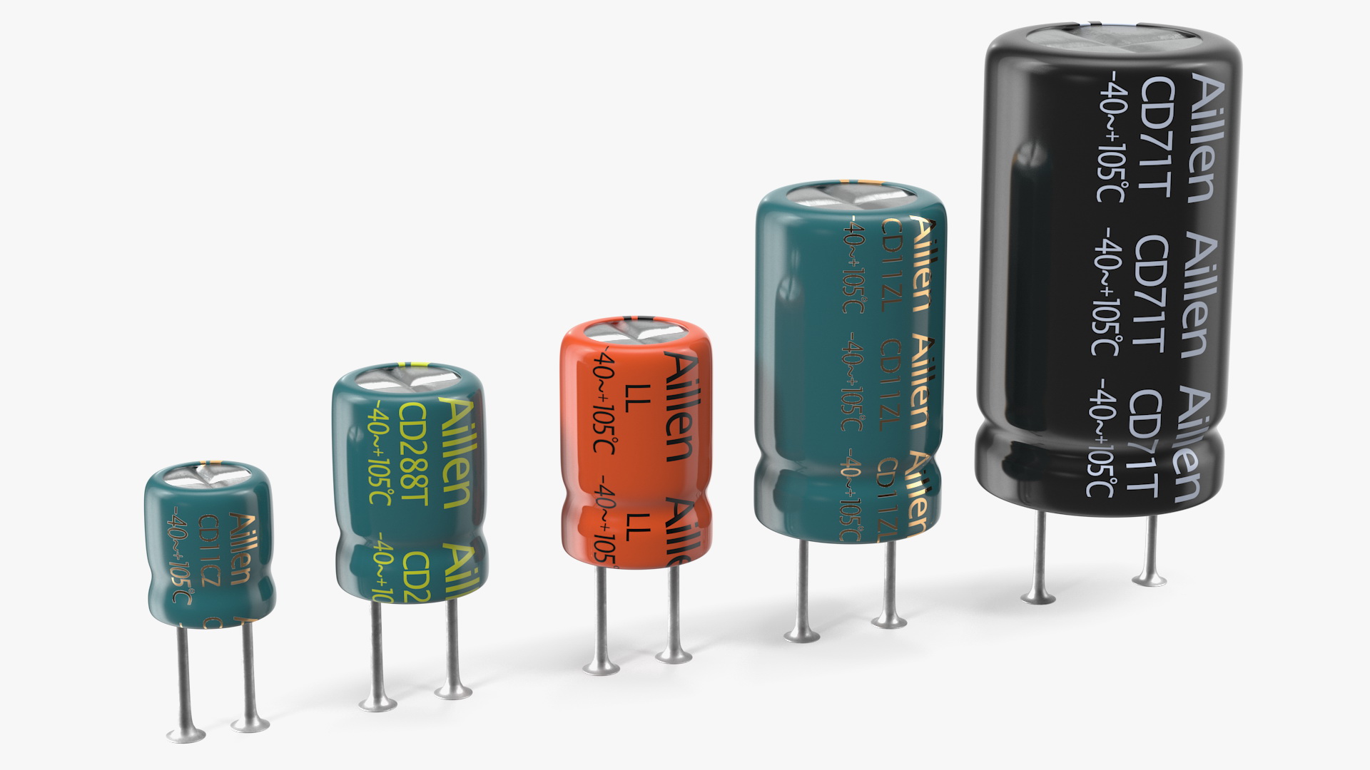 Aillen Electrolytic Capacitor Soldered Set 3D