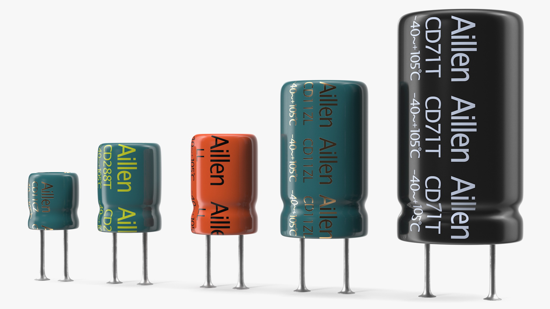 Aillen Electrolytic Capacitor Soldered Set 3D