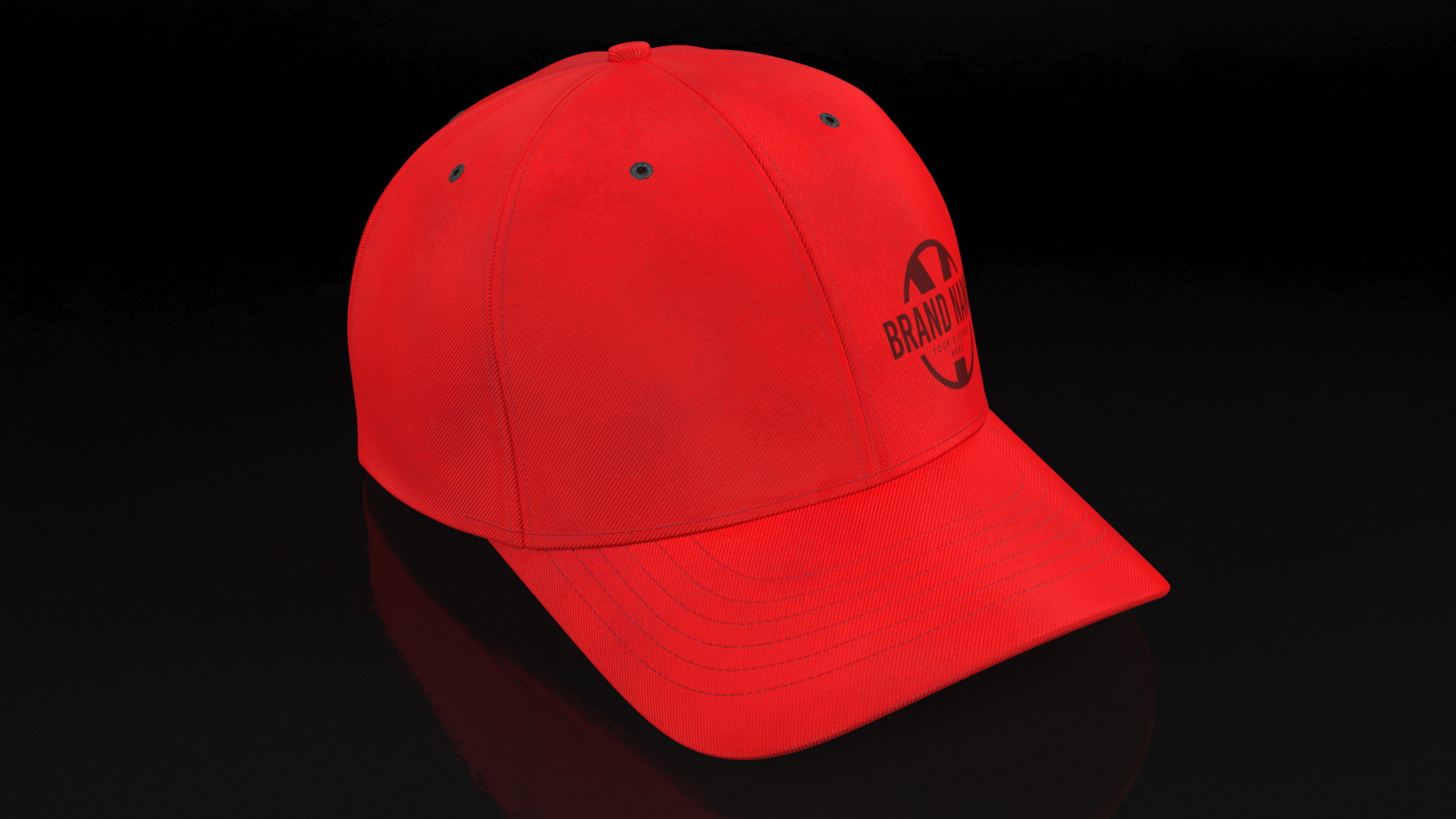 3D model Cap Cotton Red Your Brand