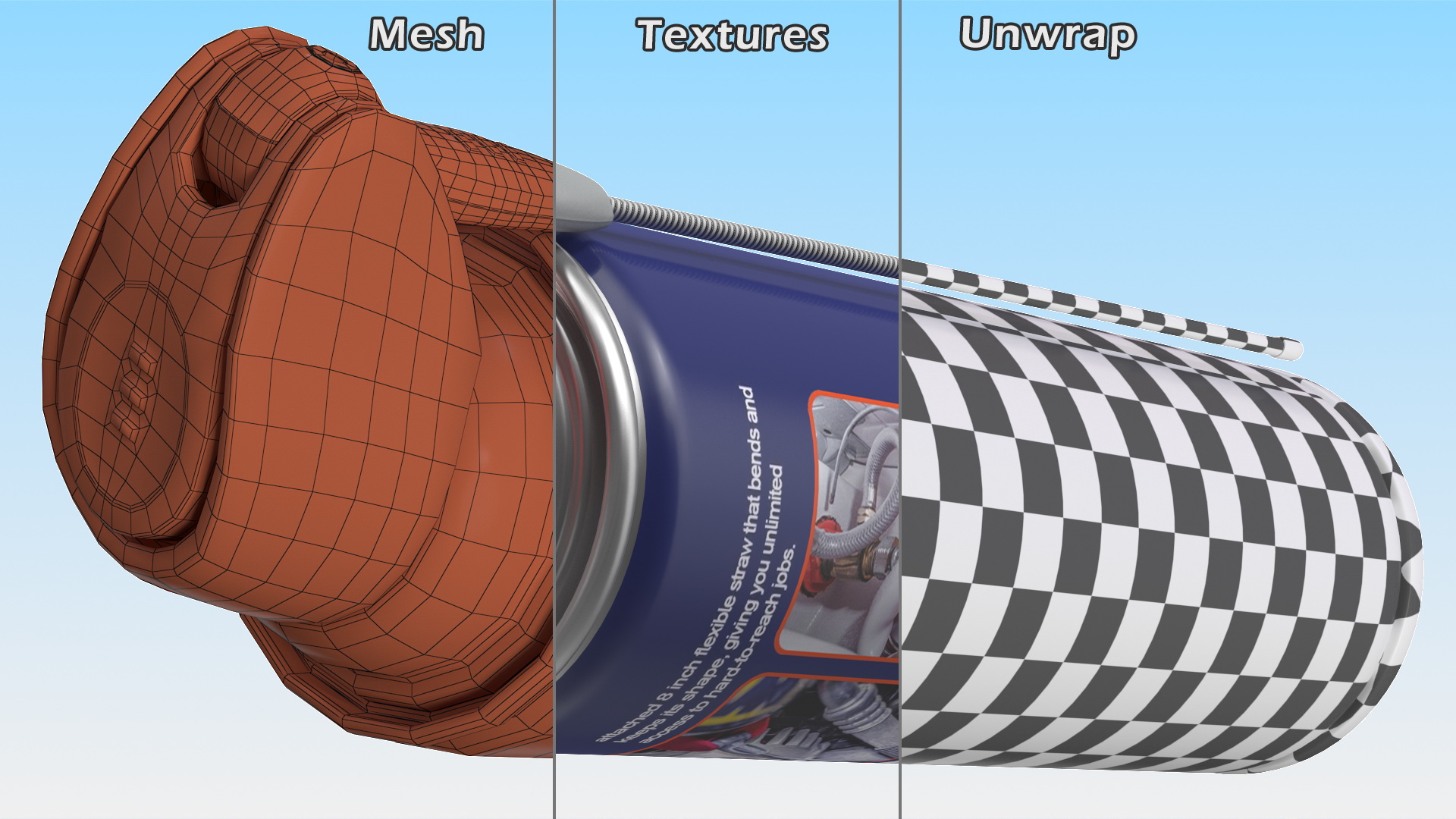 Penetrative Lubricant Spray with Flexible Straw 3D