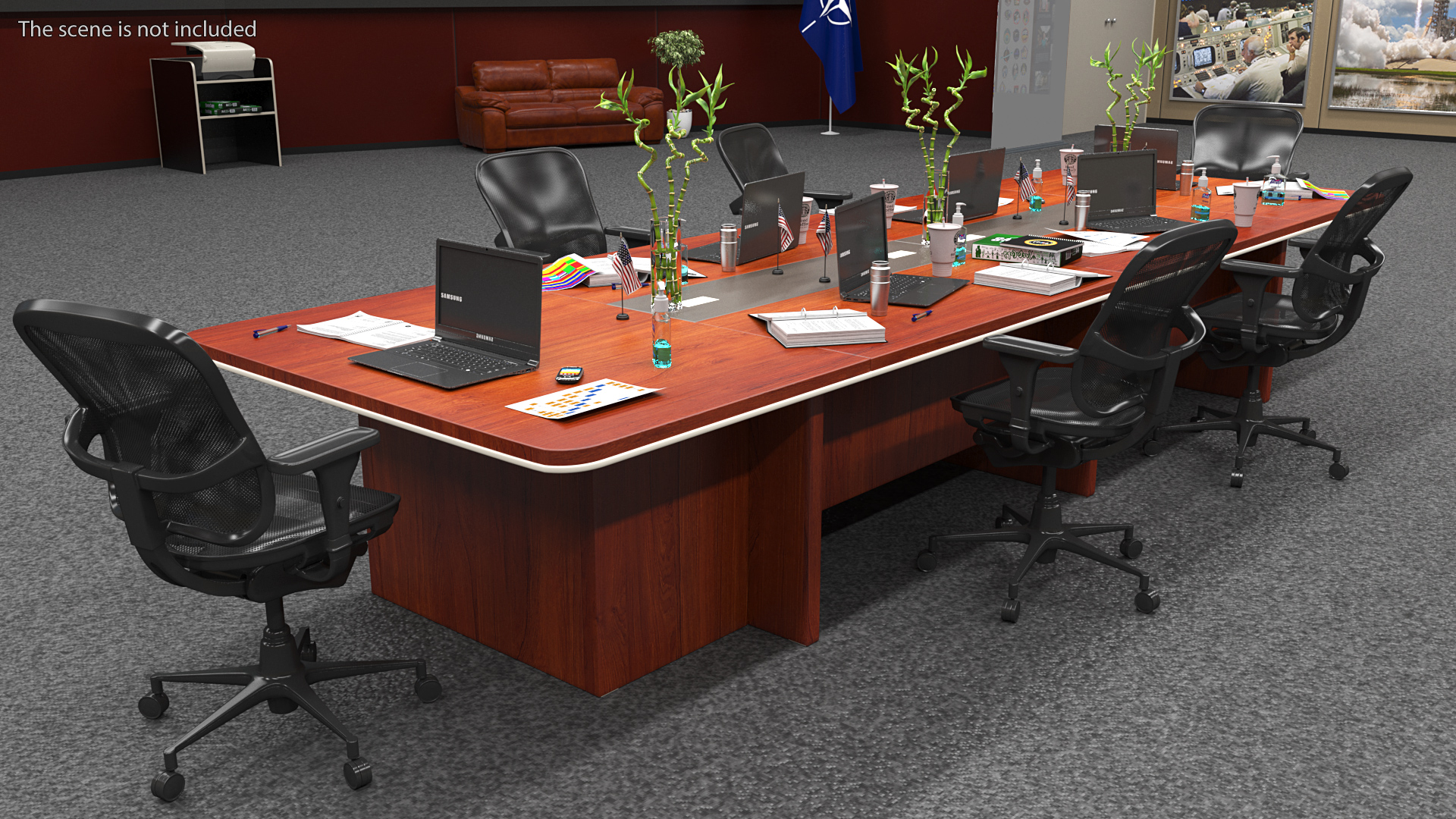 3D model Rectangular Meeting Table