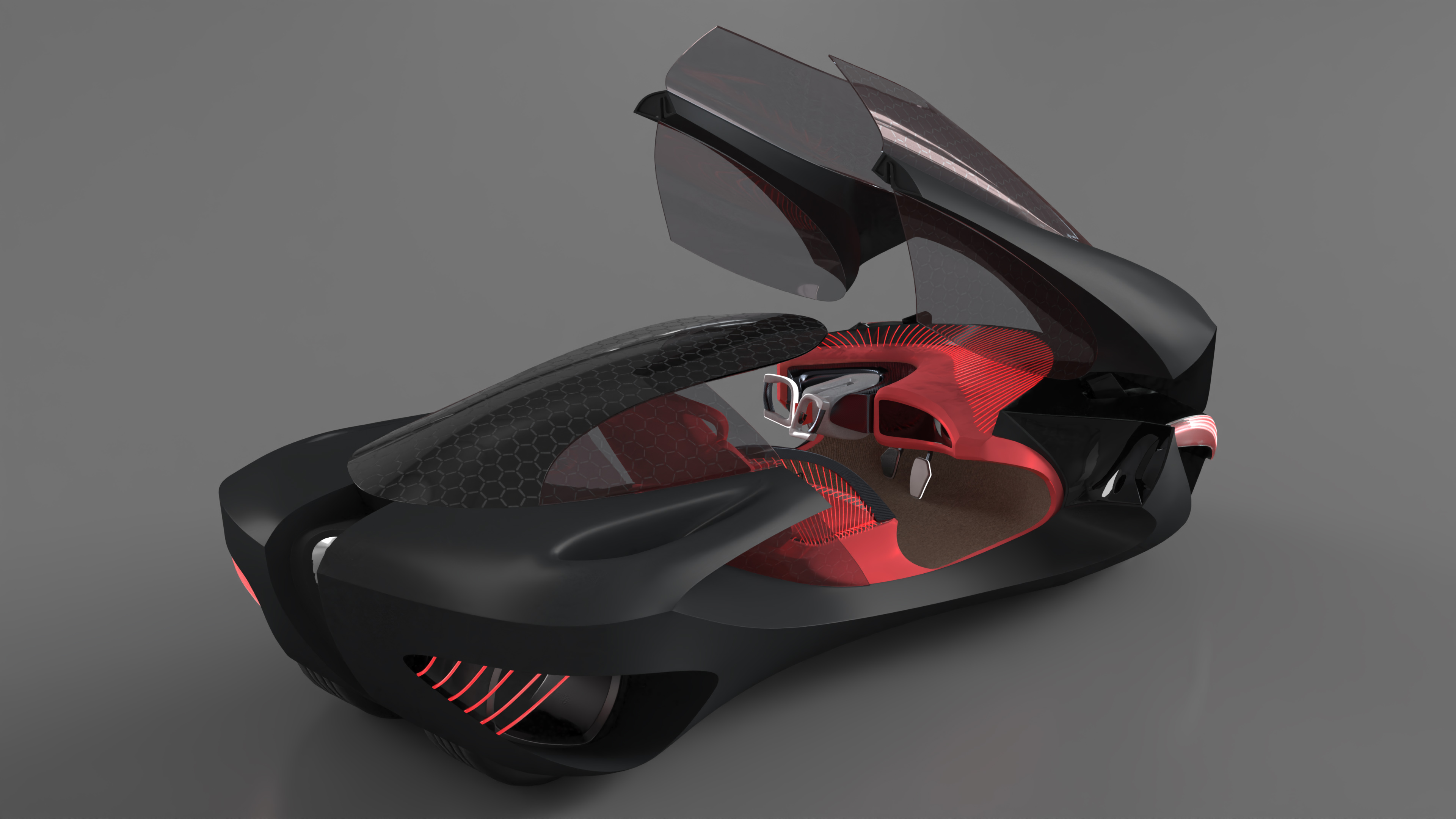 3D Futuristic Flying Car Rigged model