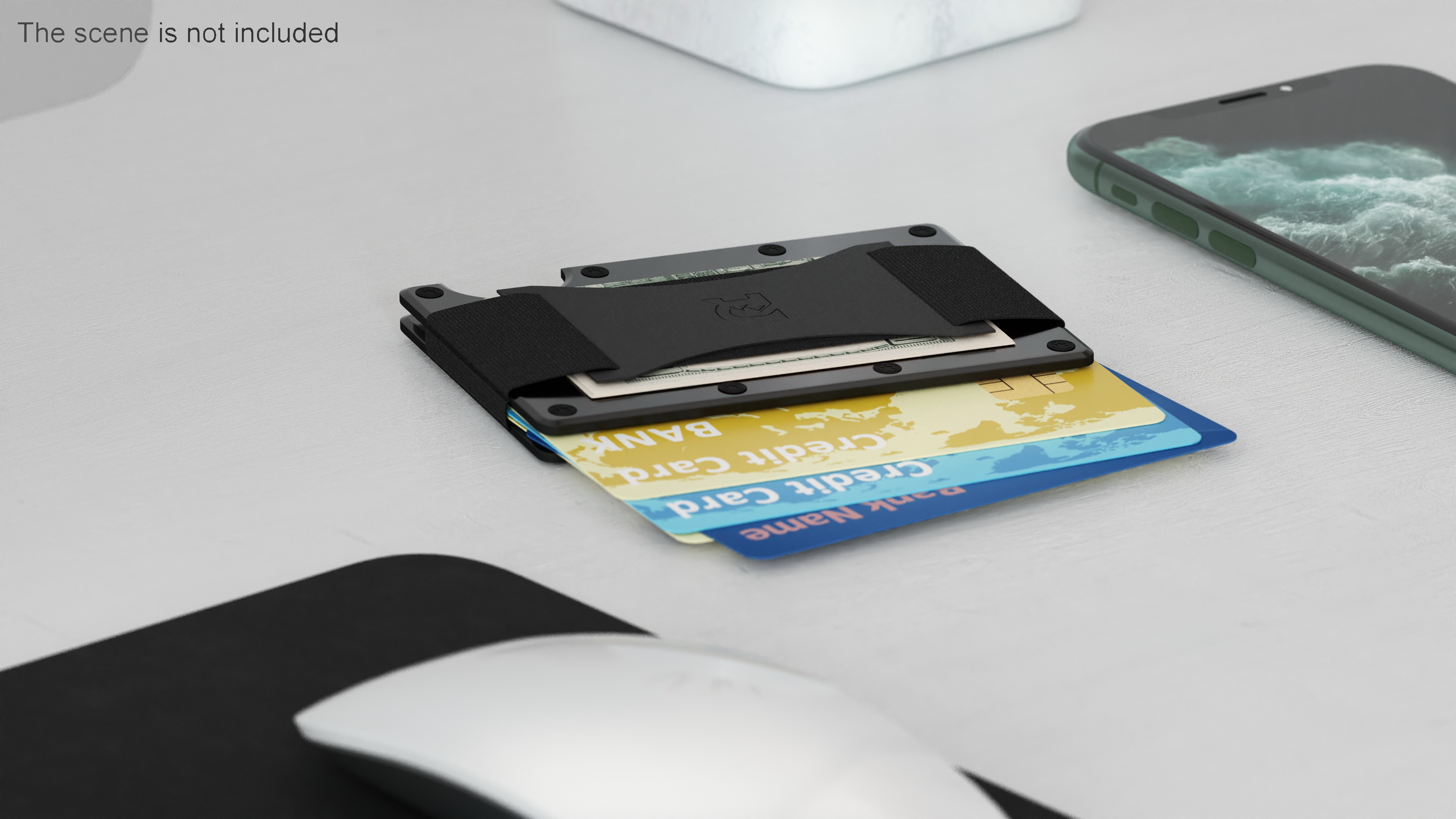 3D Minimalist Slim Wallet for Men The Ridge Black