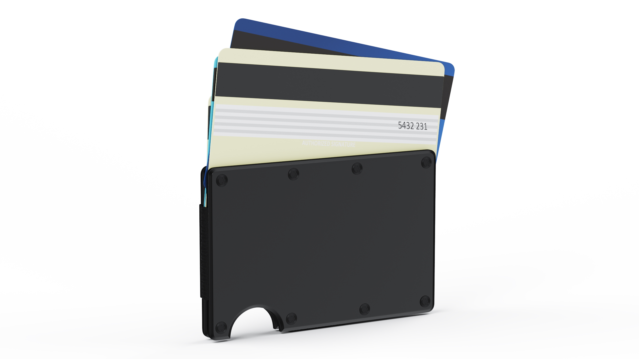 3D Minimalist Slim Wallet for Men The Ridge Black