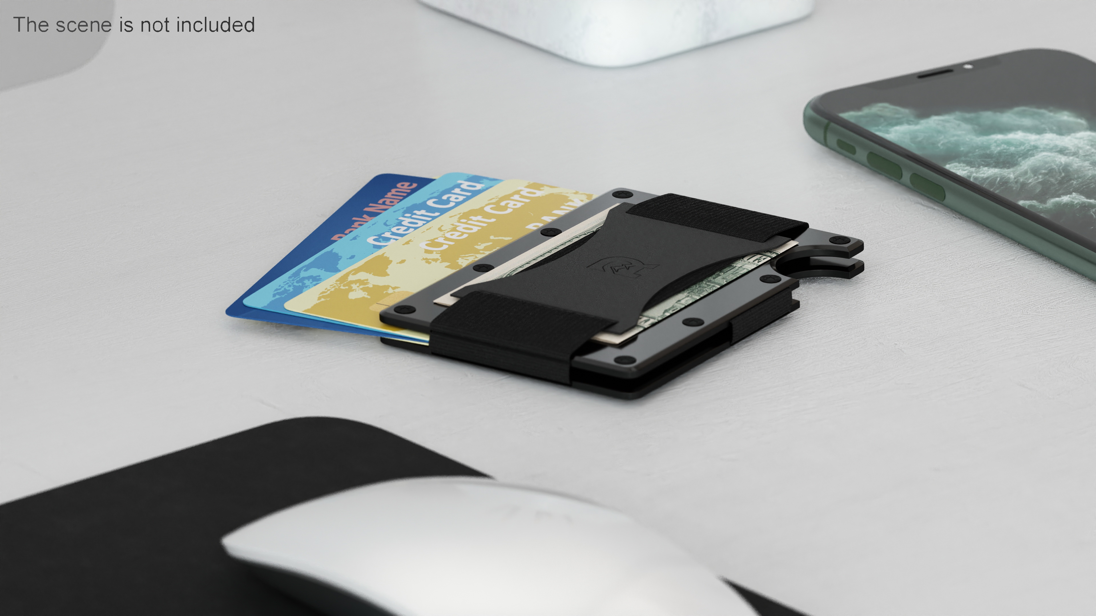 3D Minimalist Slim Wallet for Men The Ridge Black