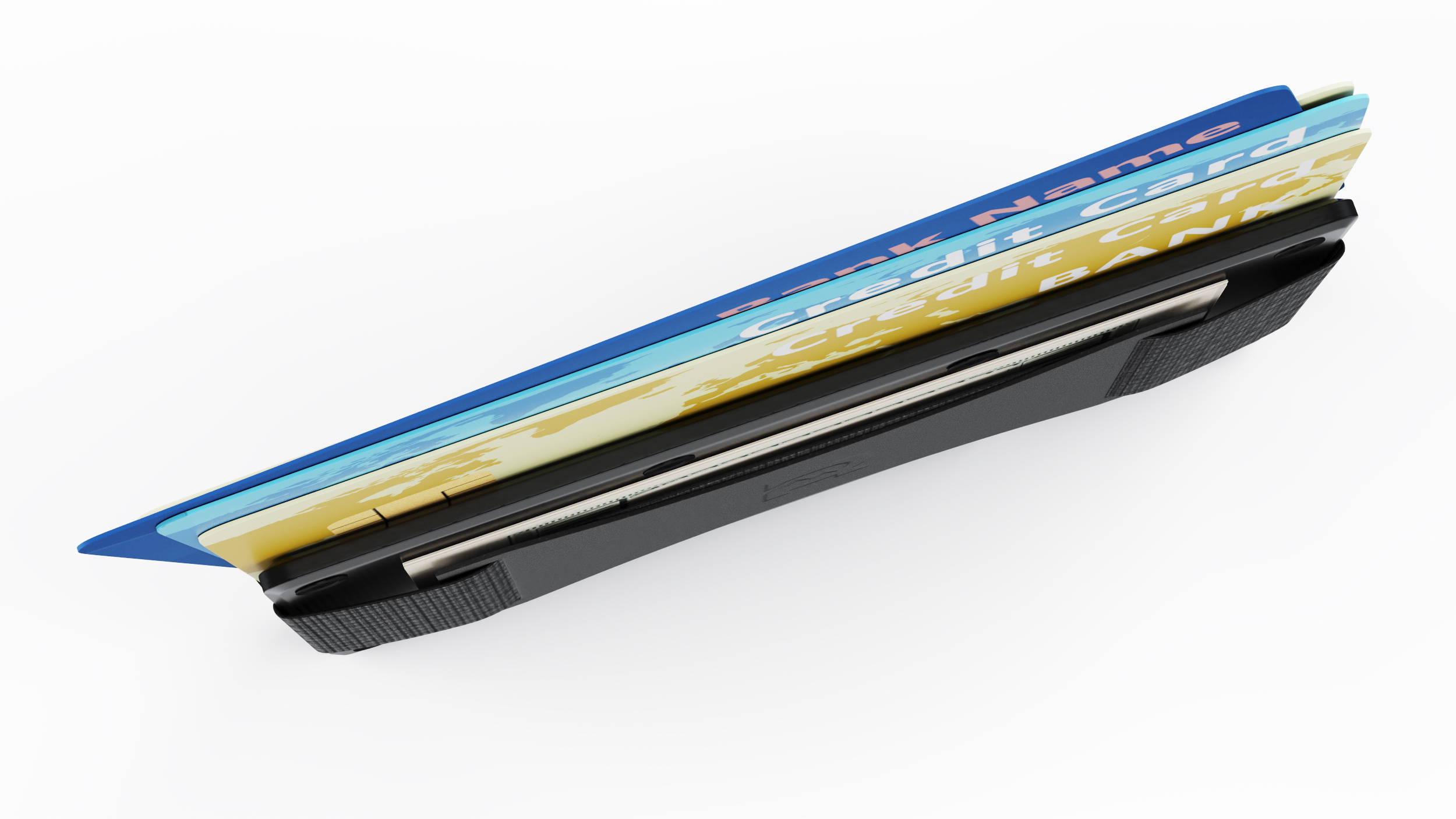 3D Minimalist Slim Wallet for Men The Ridge Black