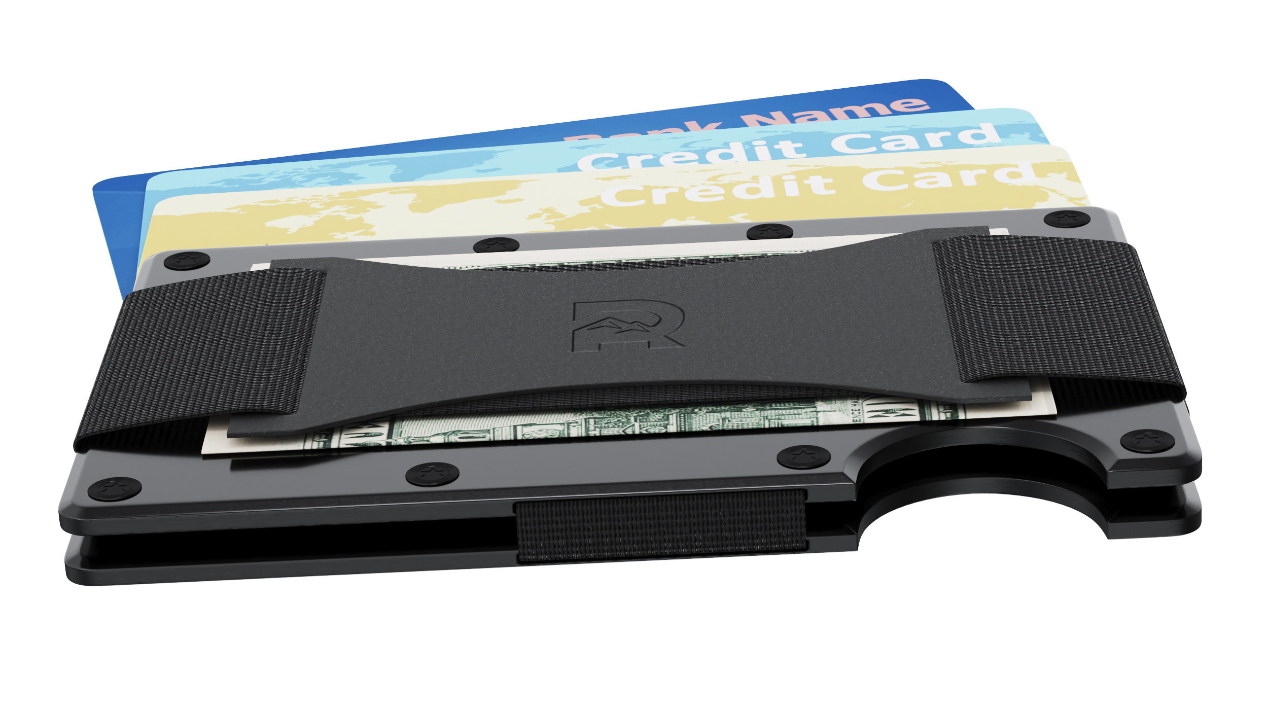 3D Minimalist Slim Wallet for Men The Ridge Black
