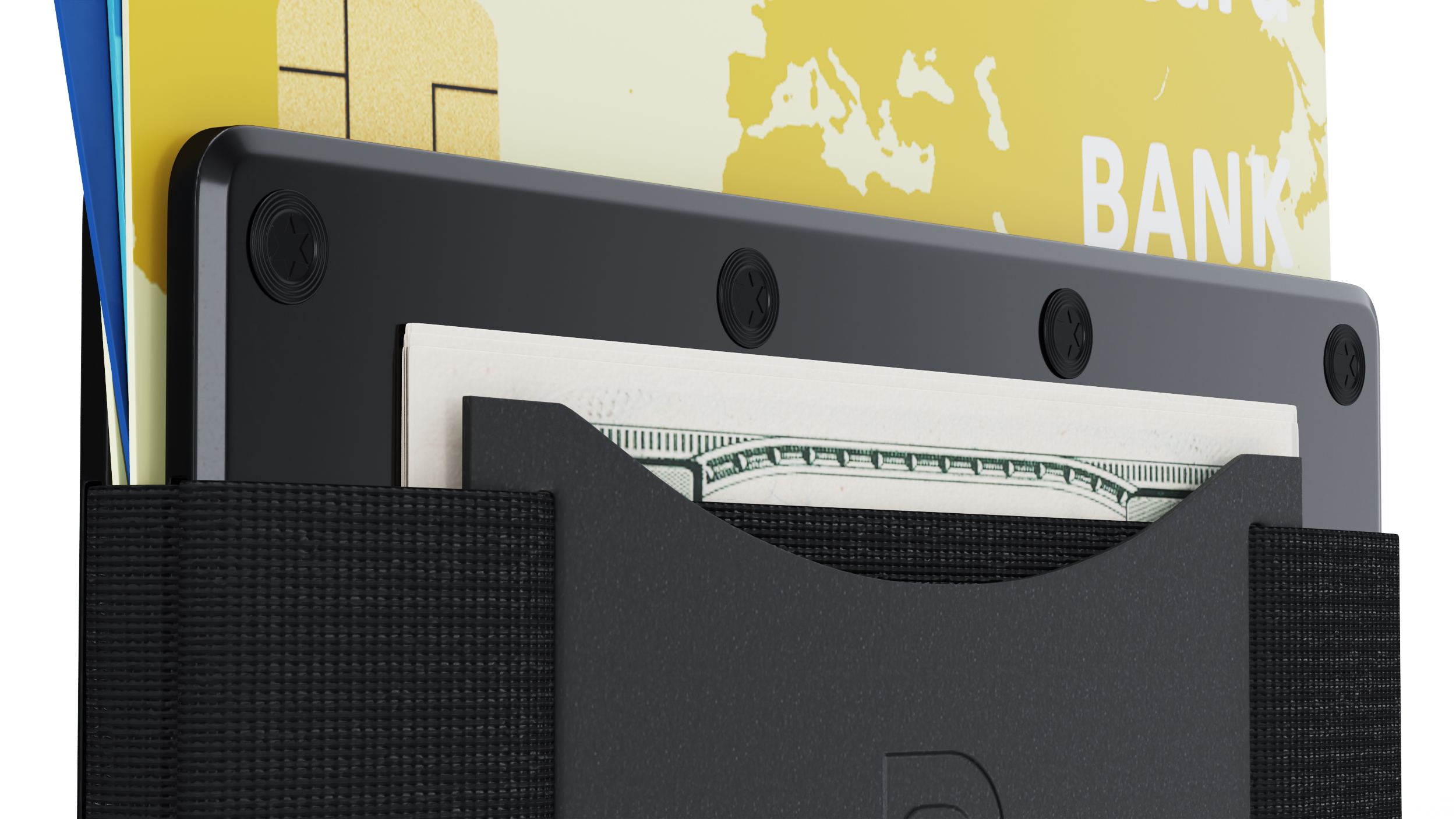 3D Minimalist Slim Wallet for Men The Ridge Black