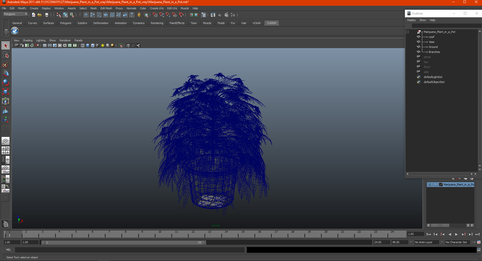 Marijuana Plant in a Pot 3D model