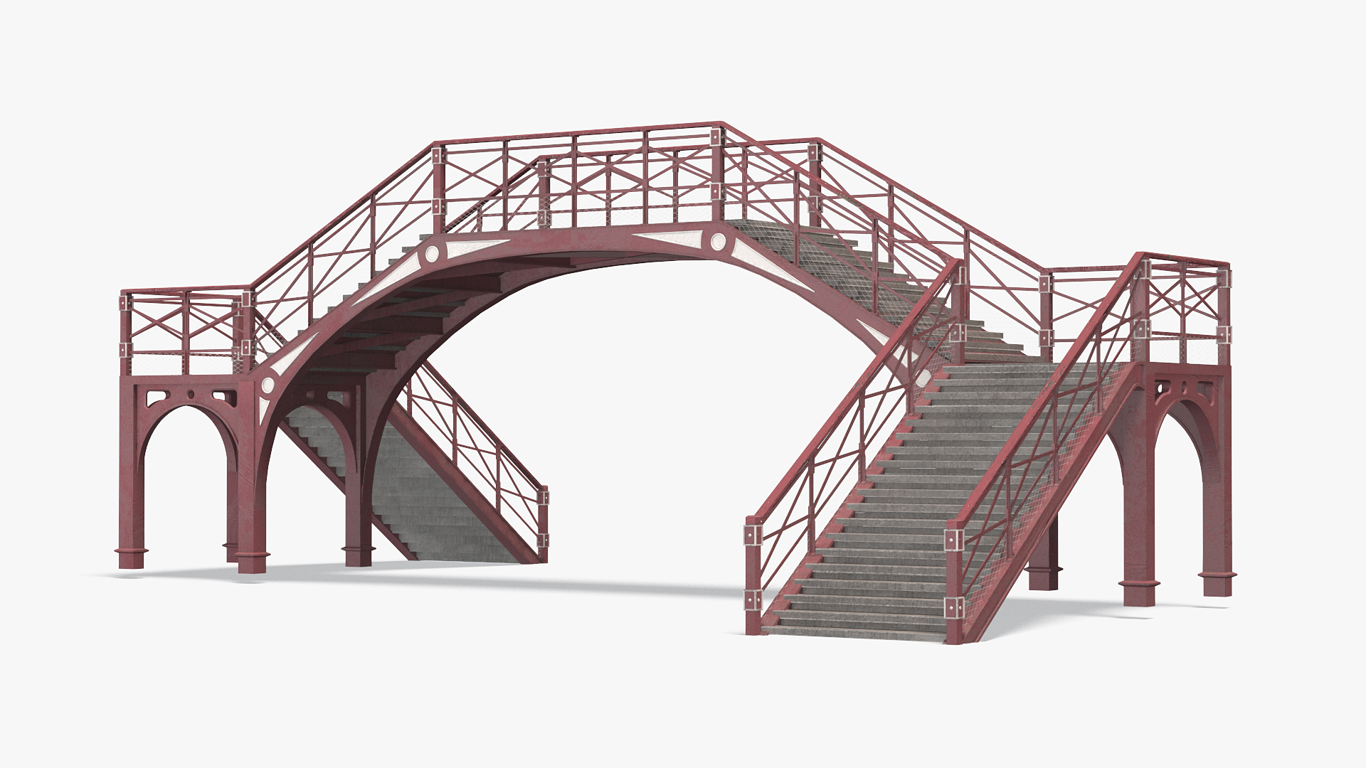 3D Retro Railway Pedestrian Bridge