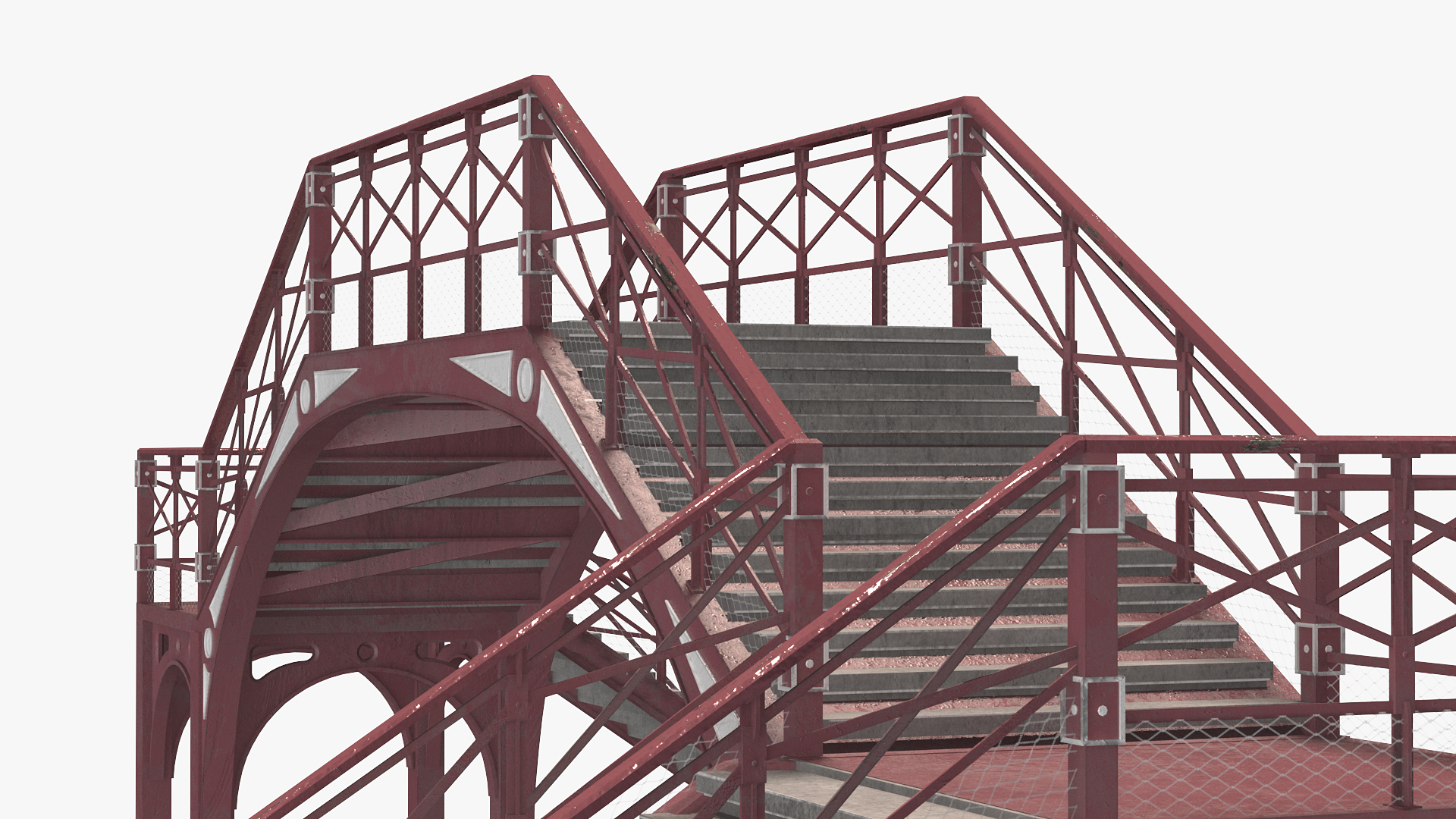 3D Retro Railway Pedestrian Bridge