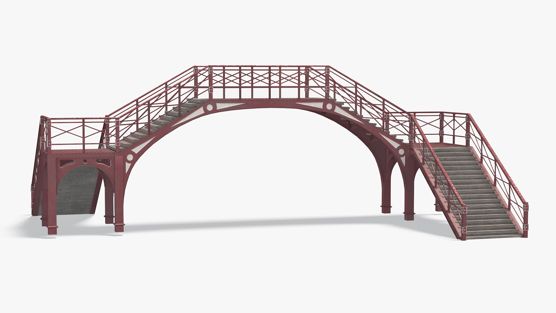 3D Retro Railway Pedestrian Bridge