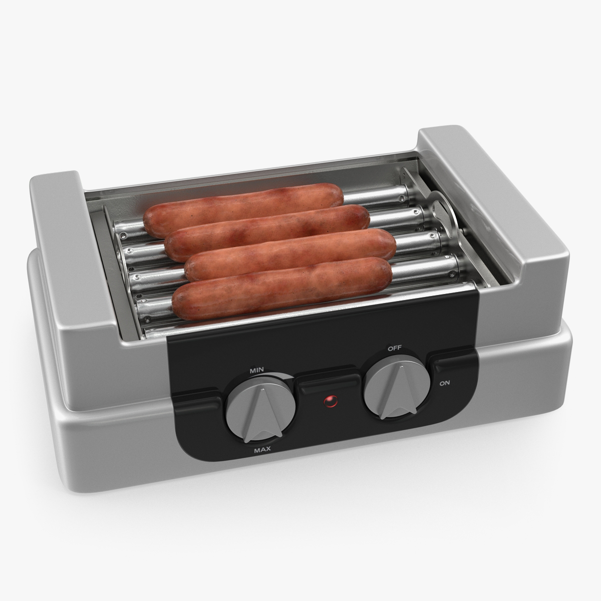 Electric Rolling Hotdog Machine with Sausages 3D Model