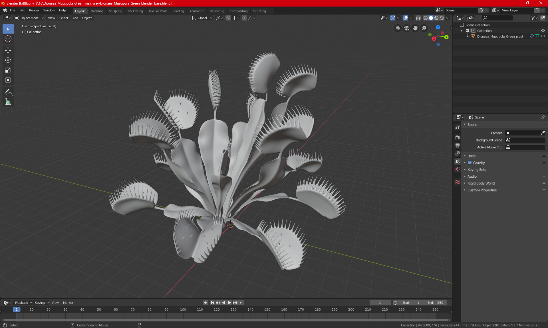 3D Dionaea Muscipula Green model
