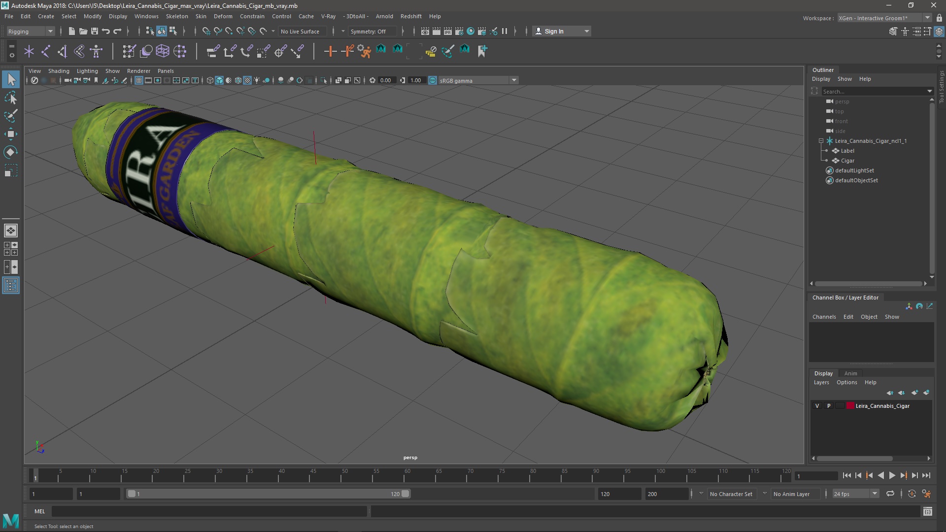 3D model Leira Cannabis Cigar