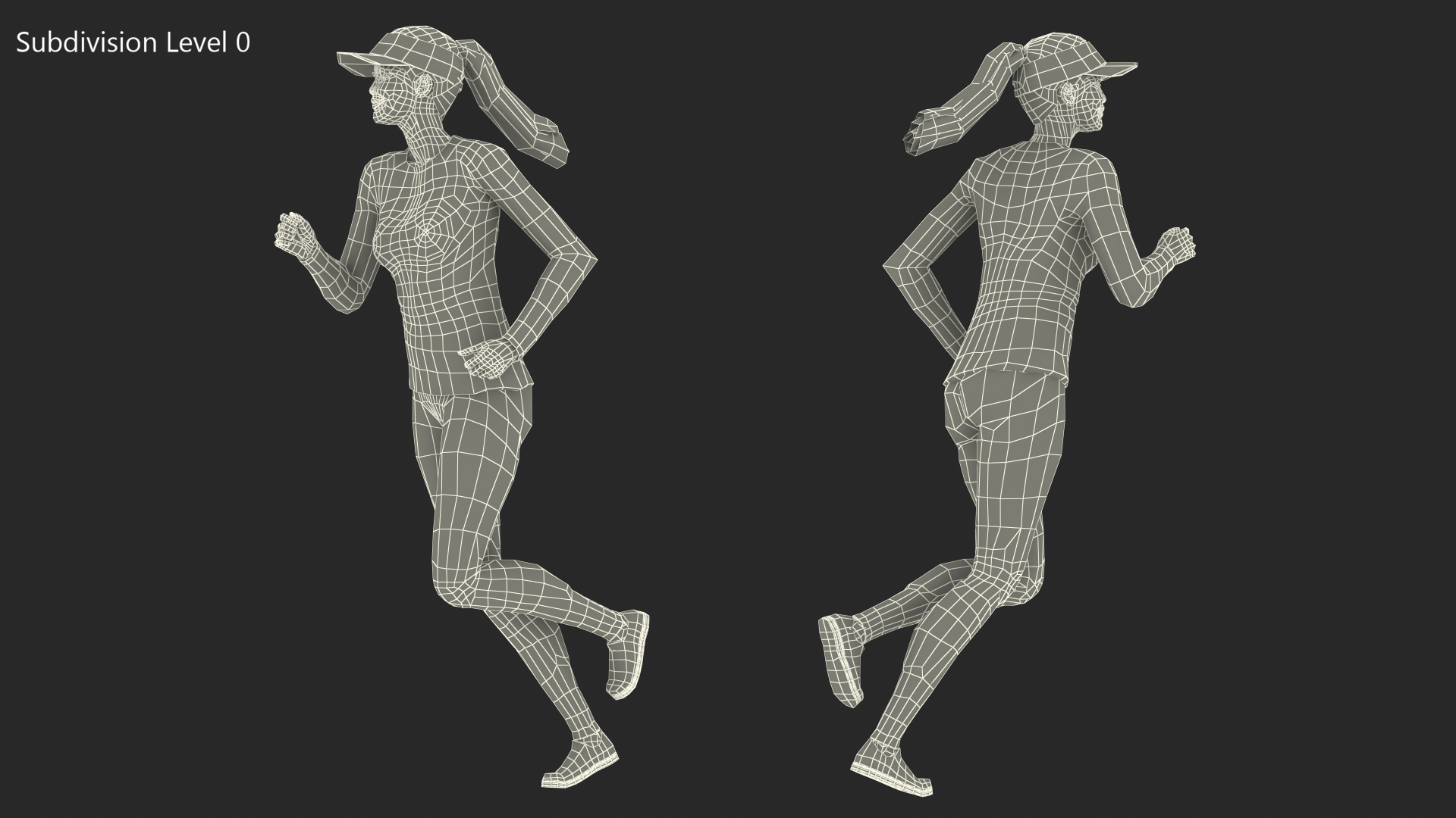3D model Sportswear Asian Woman Jogging