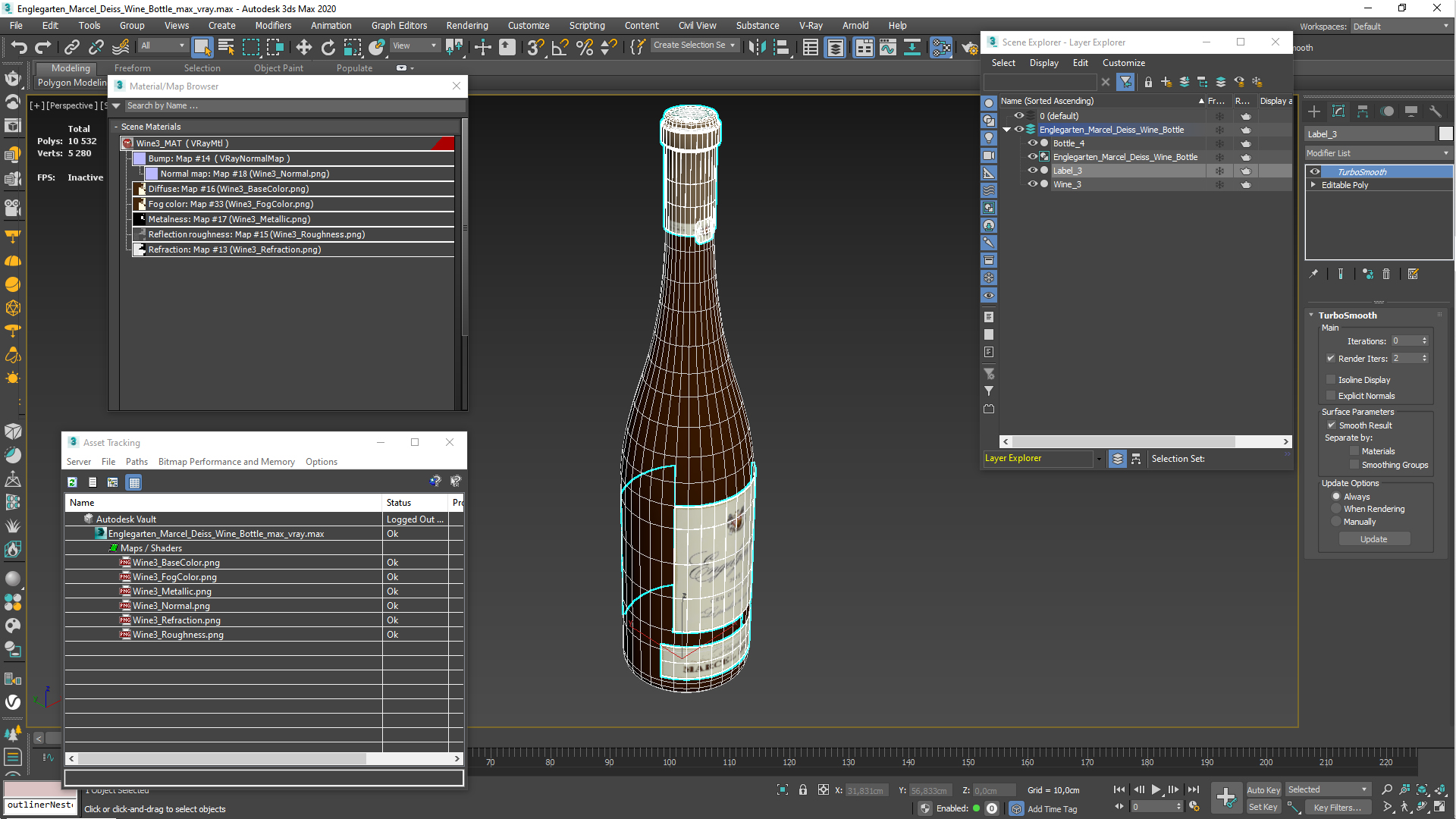 3D Engelgarten Marcel Deiss Wine Bottle