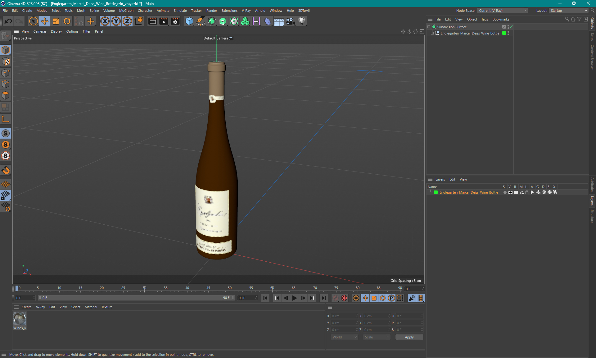3D Engelgarten Marcel Deiss Wine Bottle