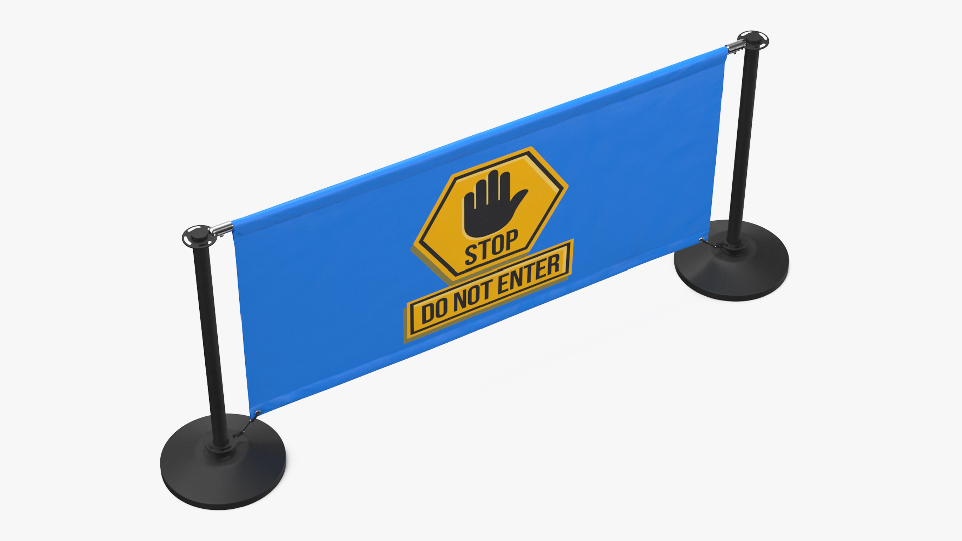 Barrier Banner Stand with Warning Sign, view 6